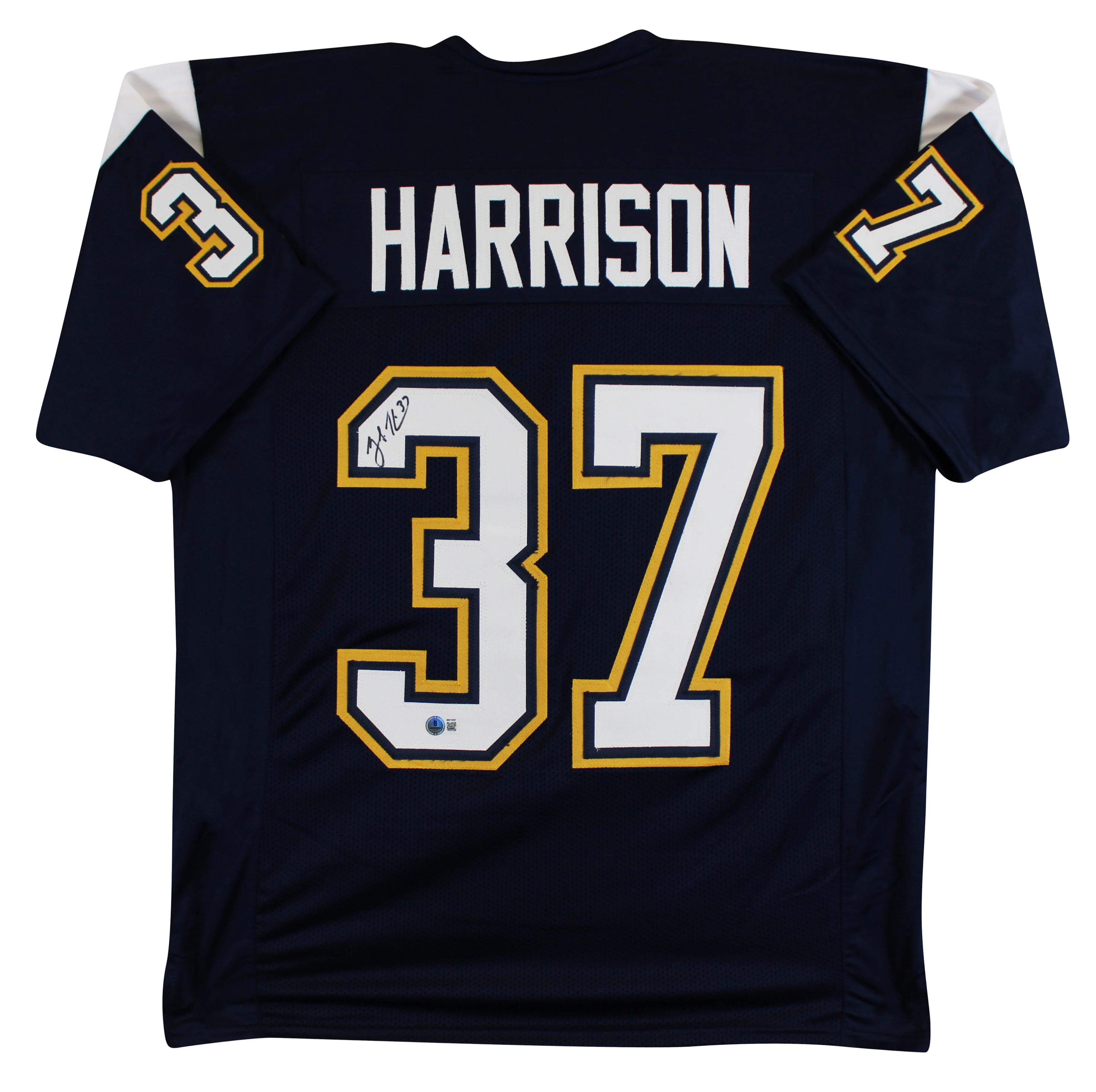Rodney Harrison Authentic Signed Navy Blue Pro Style Jersey Autographed BAS - Image 2
