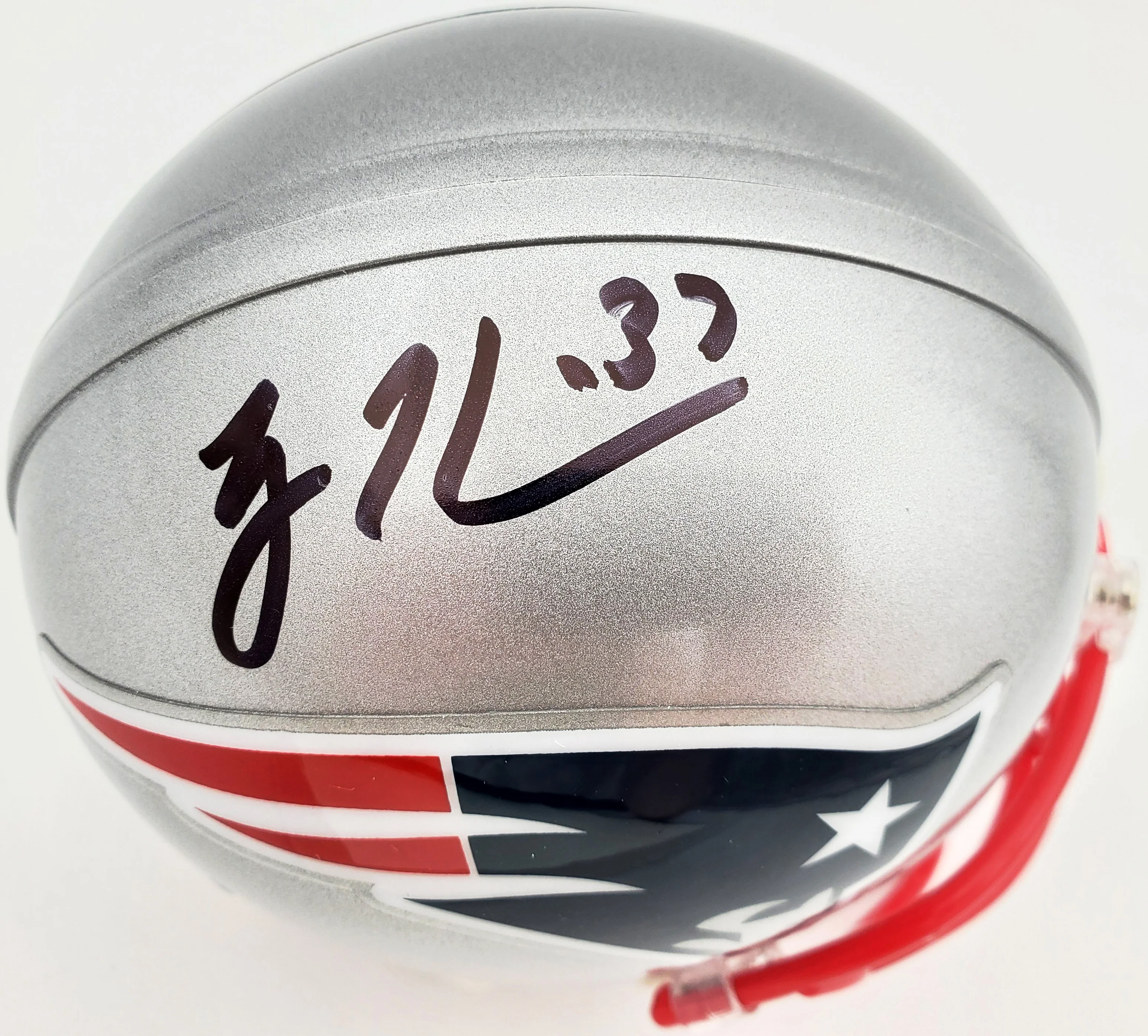 Rodney Harrison Autographed New England Patriots Silver Mini Helmet Beckett BAS QR Stock #193939 - Image 2