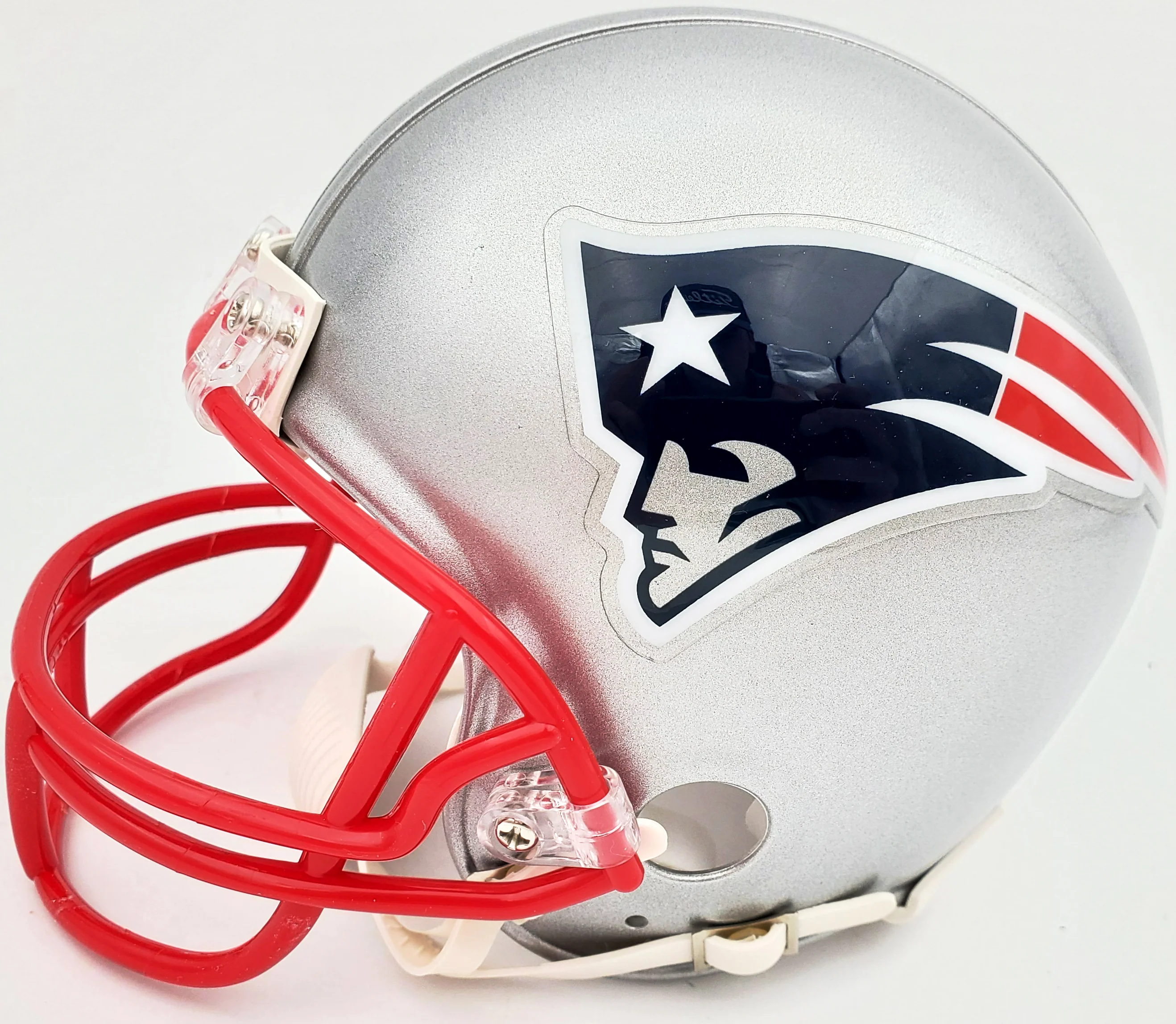 Rodney Harrison Autographed New England Patriots Silver Mini Helmet Beckett BAS QR Stock #193939 - Image 4