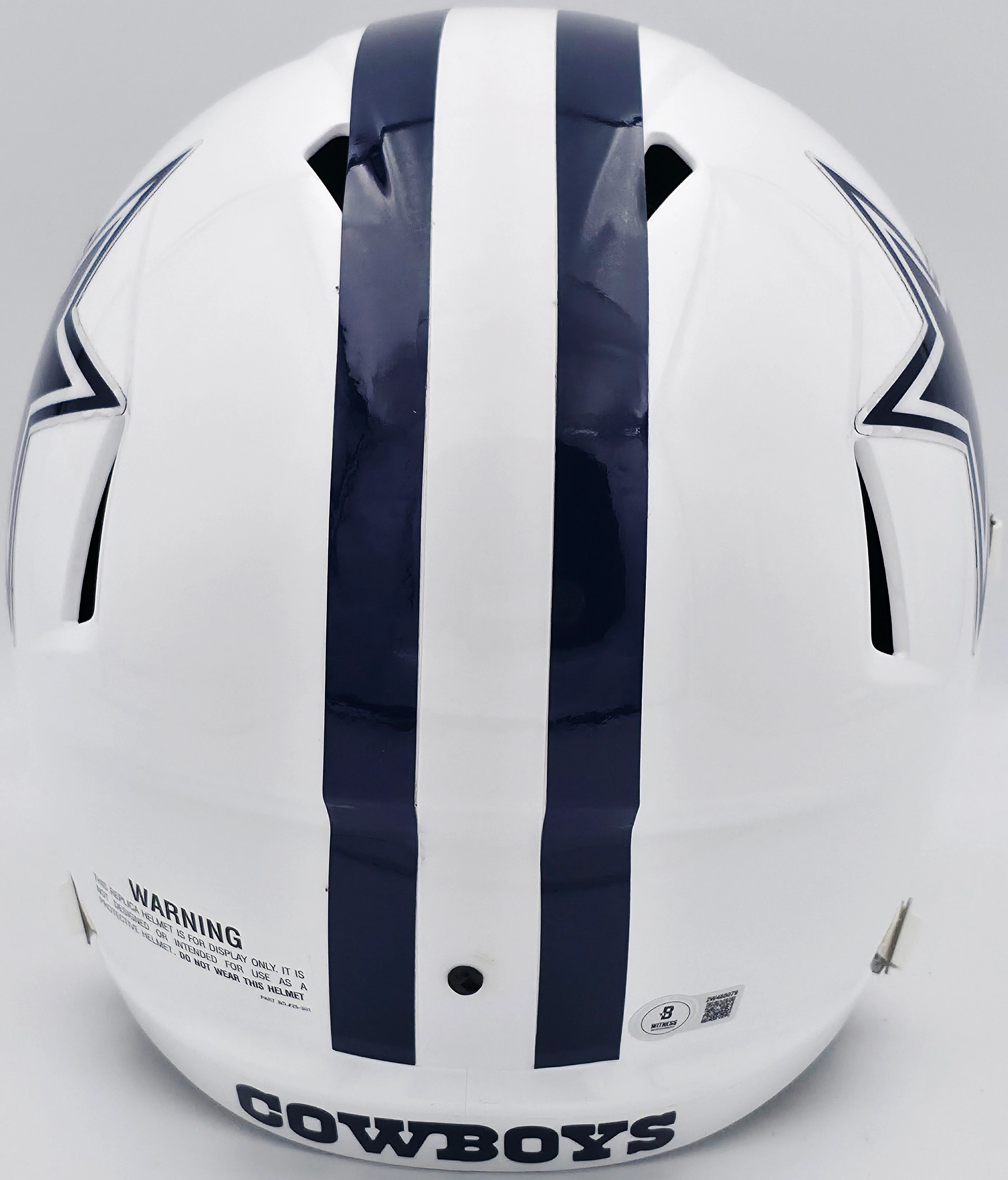Roger Staubach Autographed Dallas Cowboys 2022 Alternate White Full Size Speed Replica Helmet Beckett BAS Witness Stock #238804 - Image 4