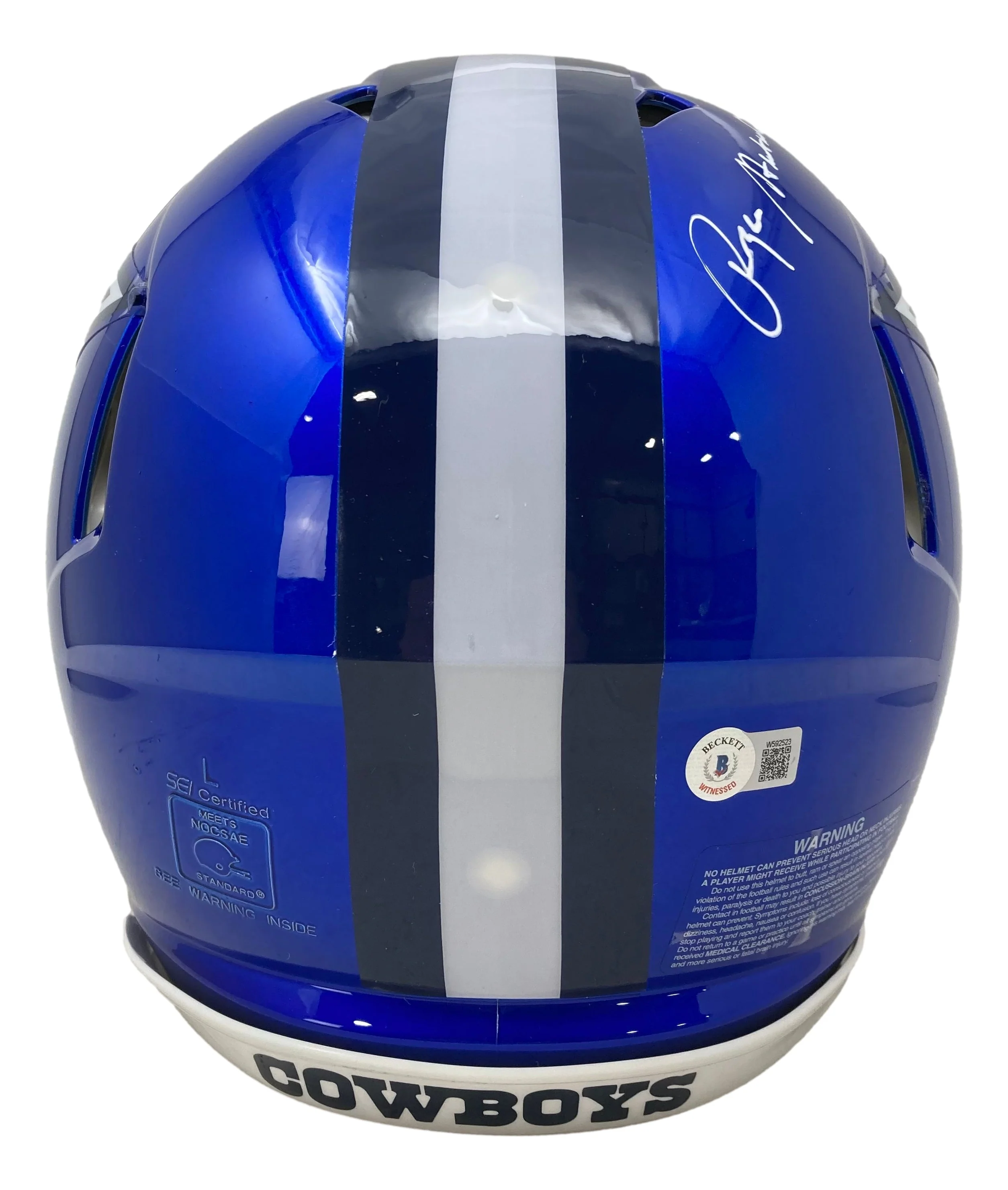 Roger Staubach Signed Cowboys FS Flash Authentic Speed Helmet Americas Team BAS - Image 2