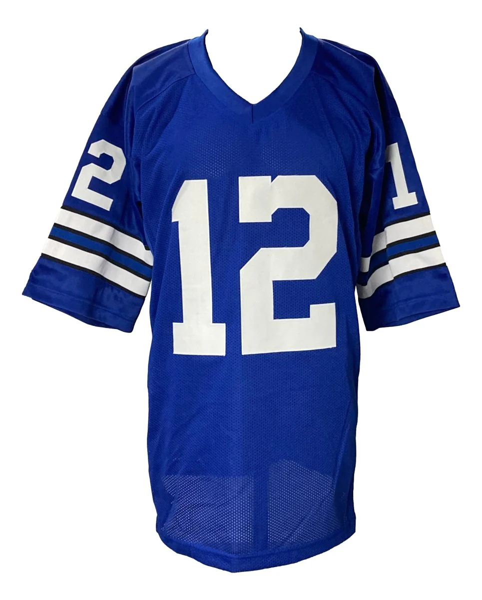 Roger Staubach Signed Custom Blue Pro-Style Football Jersey BAS ITP - Image 3
