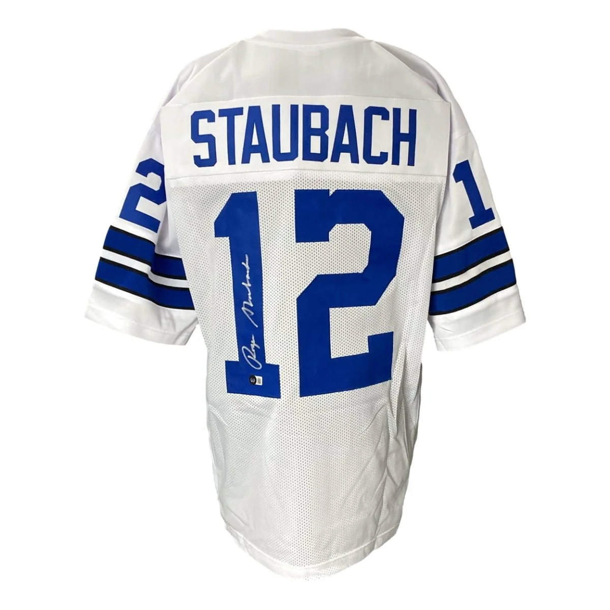Roger Staubach Signed Custom Blue Pro-Style Football Jersey BAS ITP - Image 6