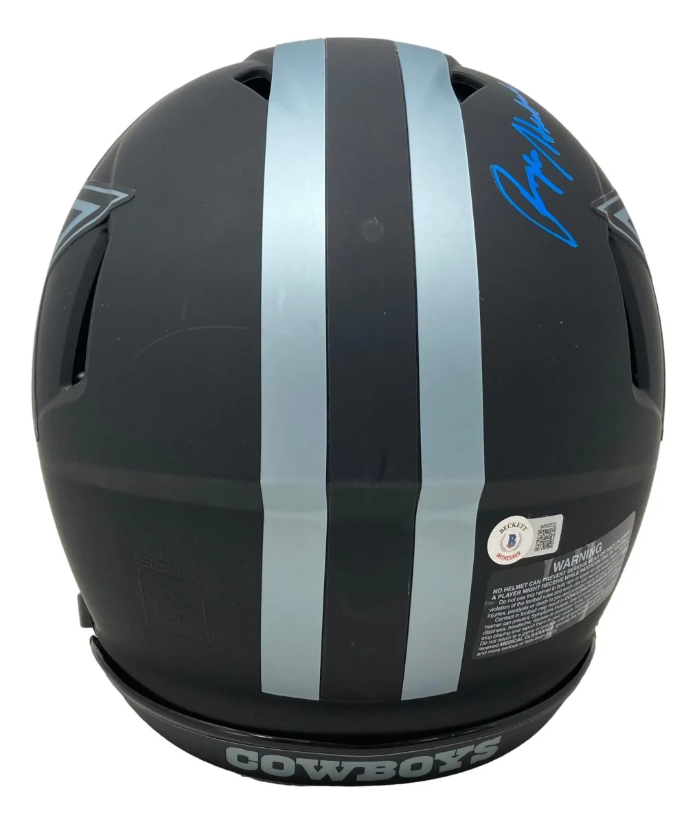 Roger Staubach Signed Dallas Cowboys FS Eclipse Authentic Speed Helmet BAS - Image 2