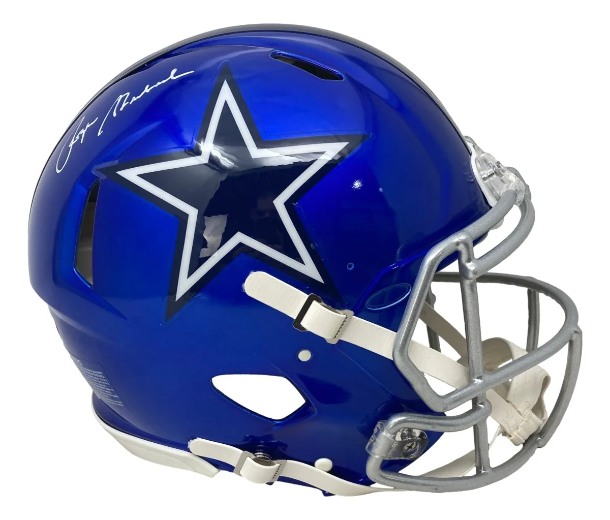 Roger Staubach Signed Dallas Cowboys Full Size Flash Authentic Speed Helmet BAS - Image 4