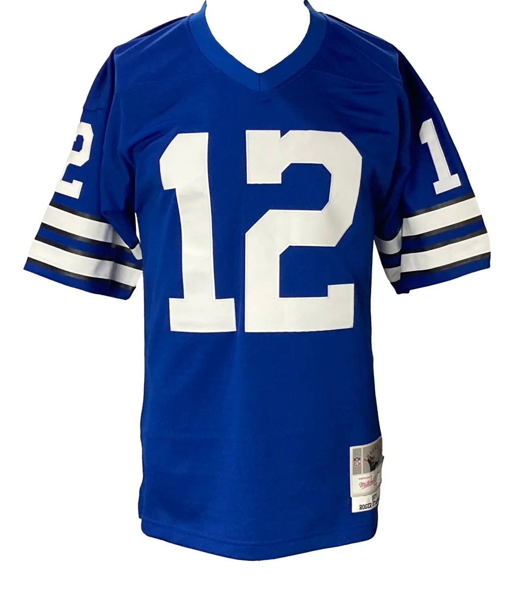 Roger Staubach Signed Dallas Cowboys Mitchell & Ness NFL Legacy M Jersey BAS ITP - Image 3