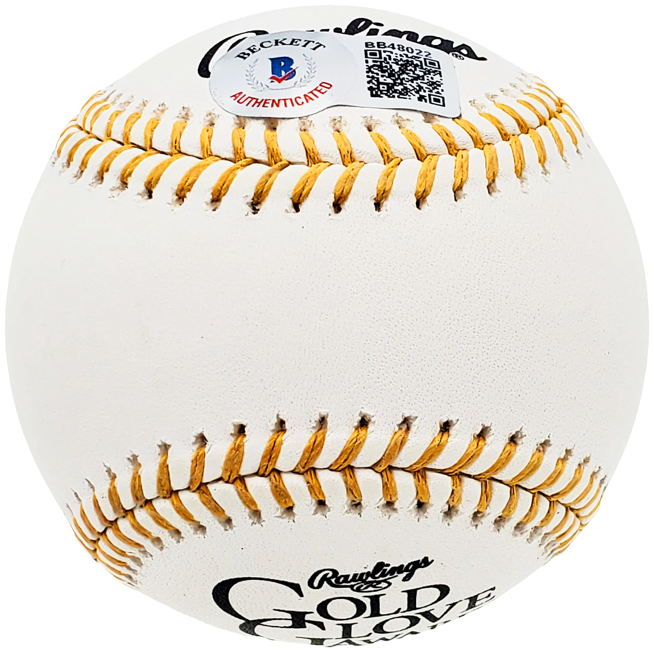 Ron Guidry Autographed Official Gold Glove Baseball New York Yankees "5X Gold Glove" Beckett BAS Stock #197059 - Image 2