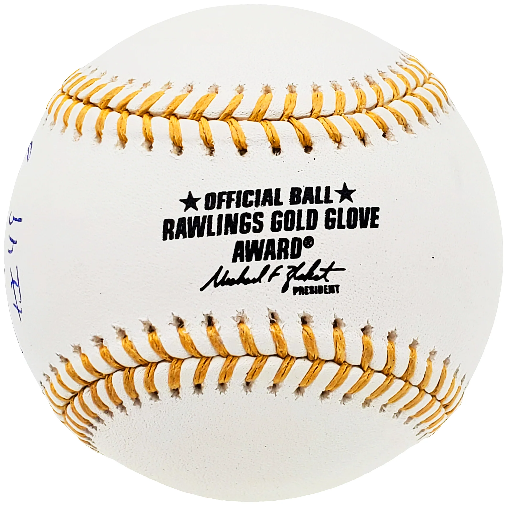 Ron Guidry Autographed Official Gold Glove Baseball New York Yankees "5X Gold Glove" Beckett BAS Stock #197059 - Image 4