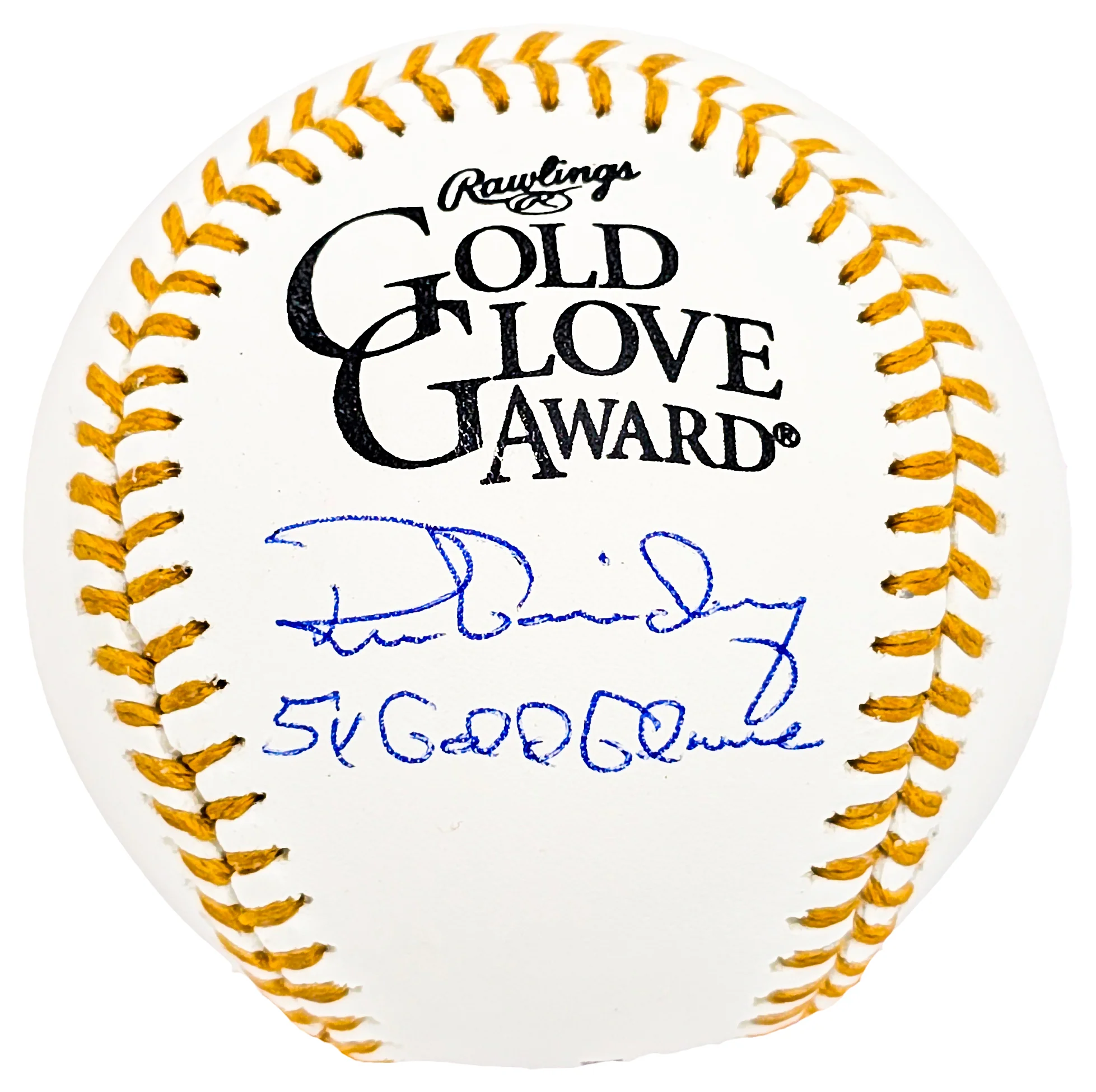Ron Guidry Autographed Official Gold Glove Logo Baseball New York Yankees "5x Gold Glove" Beckett BAS Witness Stock #212251 - Image 2