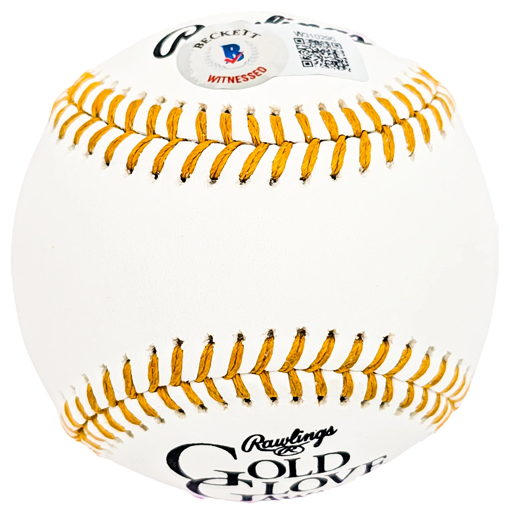 Ron Guidry Autographed Official Gold Glove Logo Baseball New York Yankees "5x Gold Glove" Beckett BAS Witness Stock #212251 - Image 3