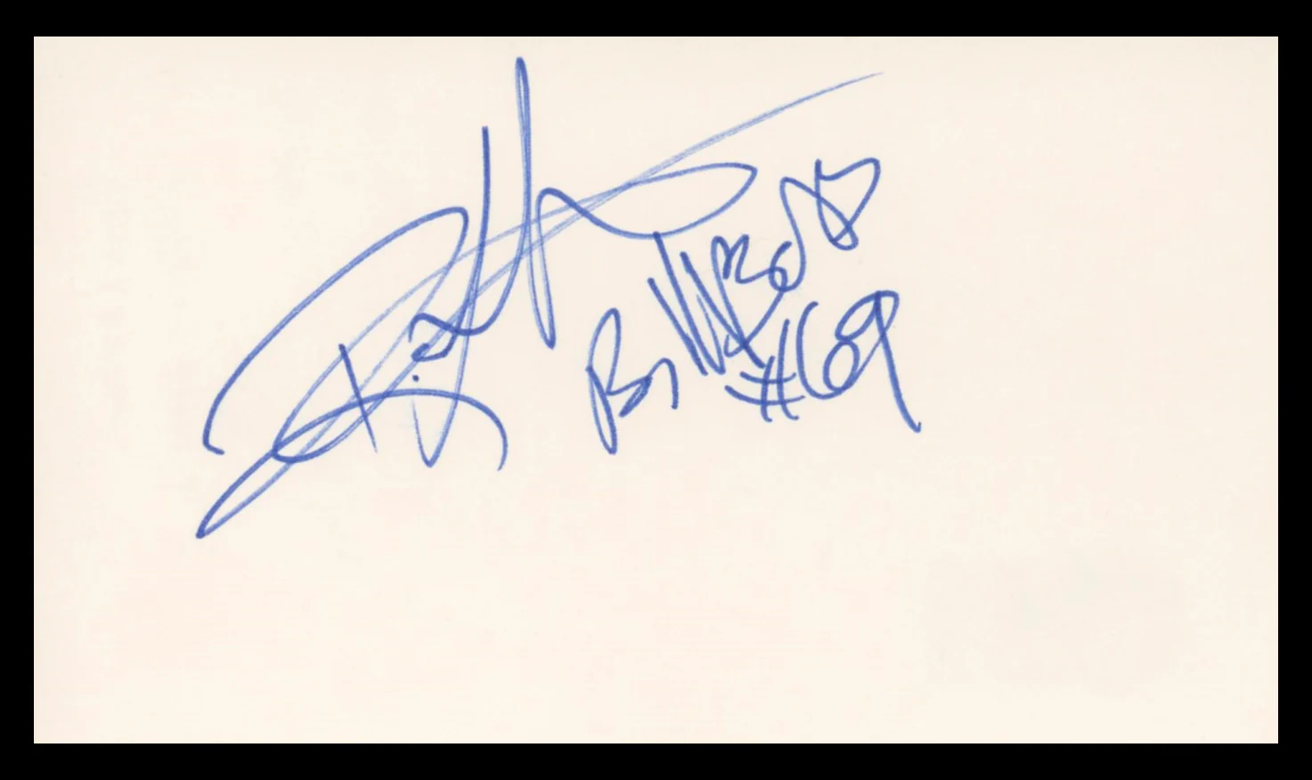 Ron Lester Varsity Blues "Billy Bob #69" Signed 3x5 Index Card BAS #BU64818