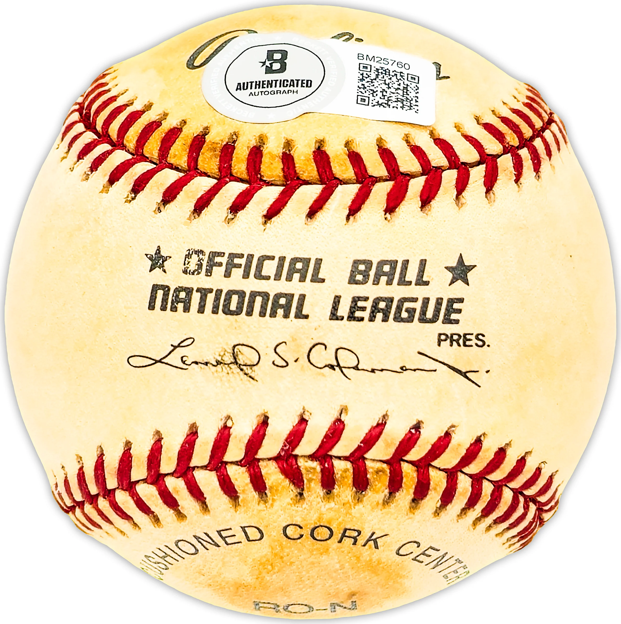 Ron Necciai Autographed Official NL Baseball Pittsburgh Pirates "5-13-52 27 K's No Hits No Runs" Beckett BAS QR #BM25760 - Image 2
