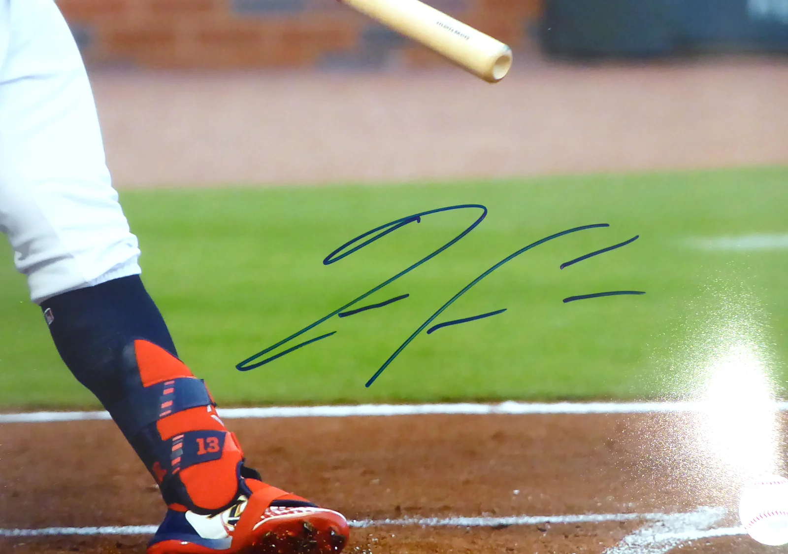 Ronald Acuna Jr. Autographed 16x20 Photo Atlanta Braves Beckett BAS Stock #181324 - Image 2