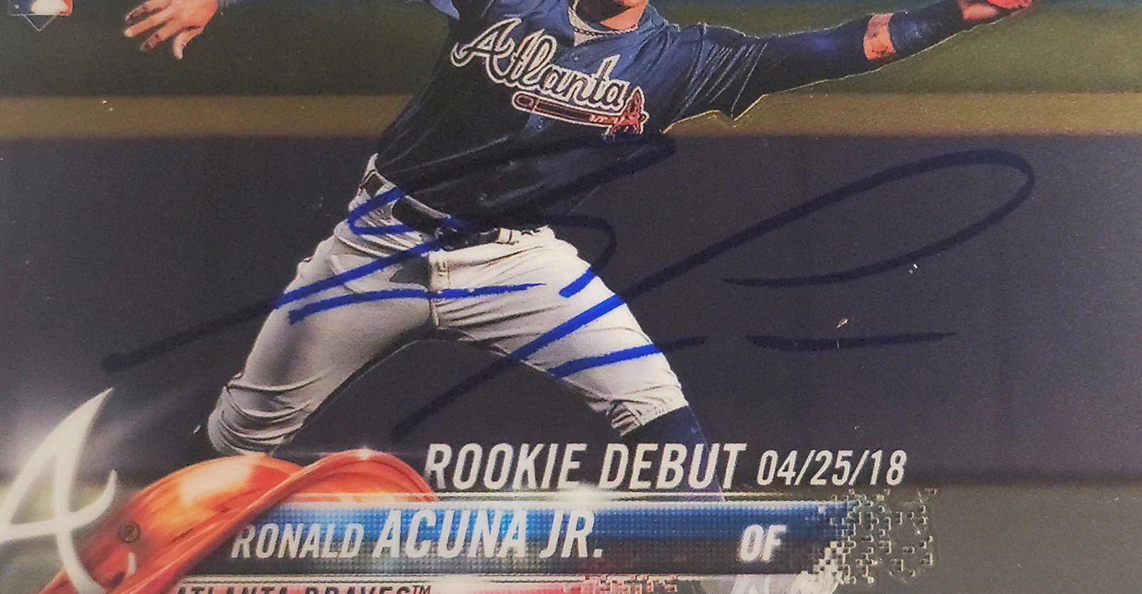 Ronald Acuna Jr. Autographed 2018 Topps Chrome Update Rookie Card #HMT31 Atlanta Braves PSA 9 Auto Grade Gem Mint 10 PSA/DNA #56463129 - Image 3