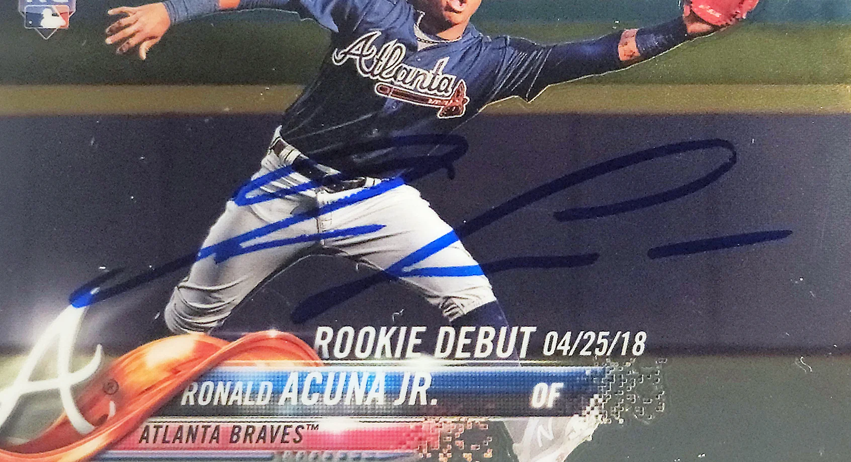 Ronald Acuna Jr. Autographed 2018 Topps Chrome Update Rookie Card #HMT31 Atlanta Braves PSA 9 Auto Grade Mint 9 PSA/DNA #56463127 - Image 3