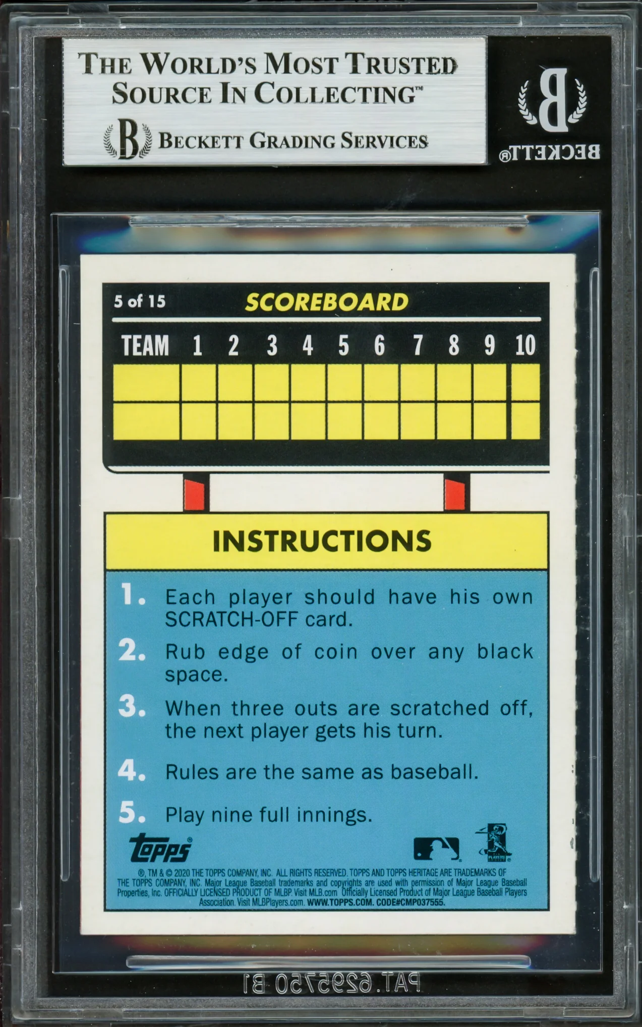 Ronald Acuna Jr. Autographed 2020 Topps Heritage Scratch Off Card #5 Atlanta Braves Beckett BAS #16710990 - Image 2