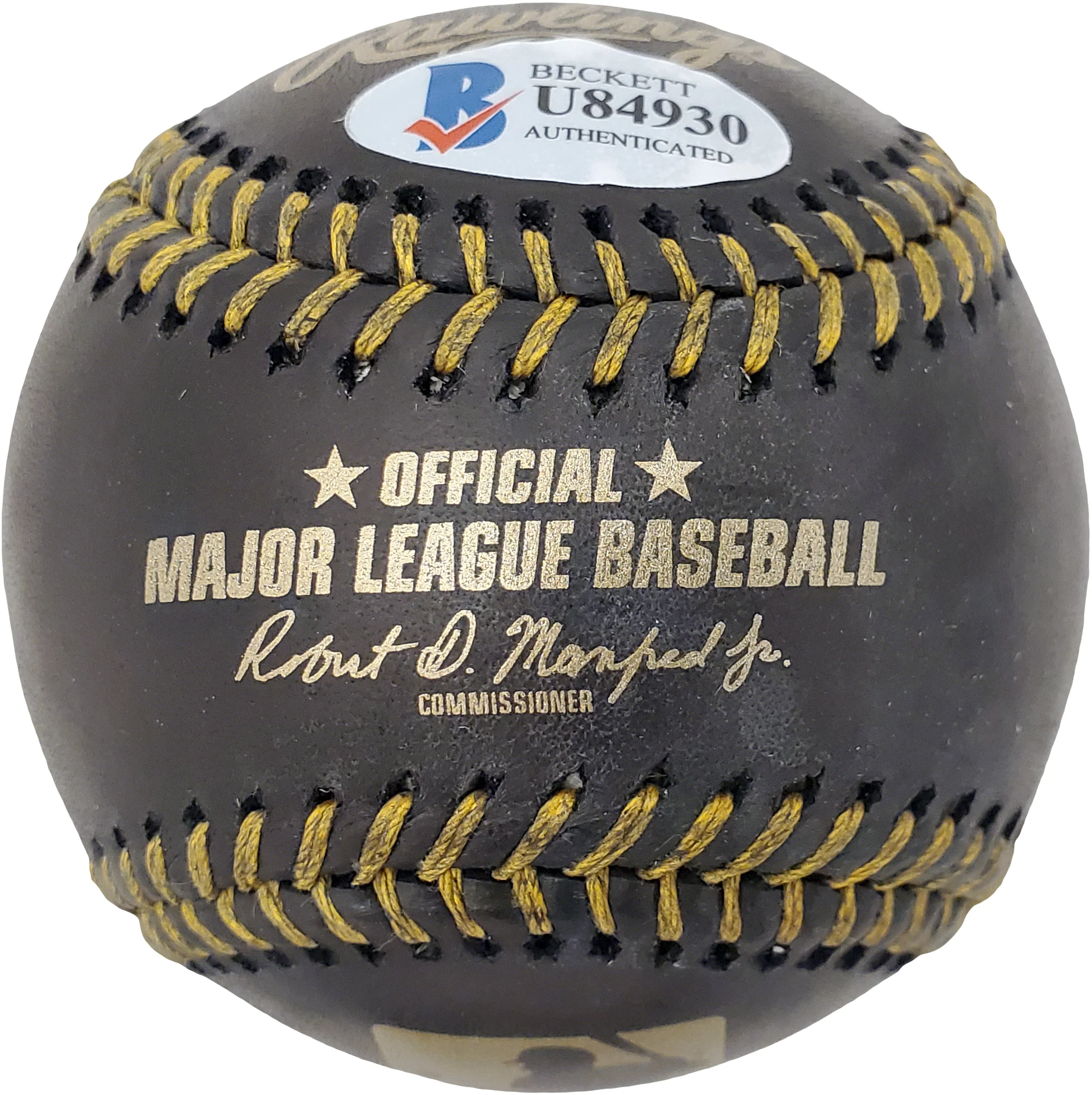 Ronald Acuna Jr. Autographed Official Black MLB Baseball Atlanta Braves Beckett BAS Stock #178982 - Image 2