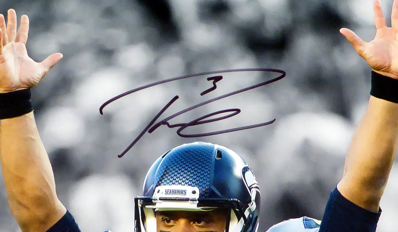 Russell Wilson Autographed 16x20 Photo Seattle Seahawks RW Holo Stock #106942 - Image 2