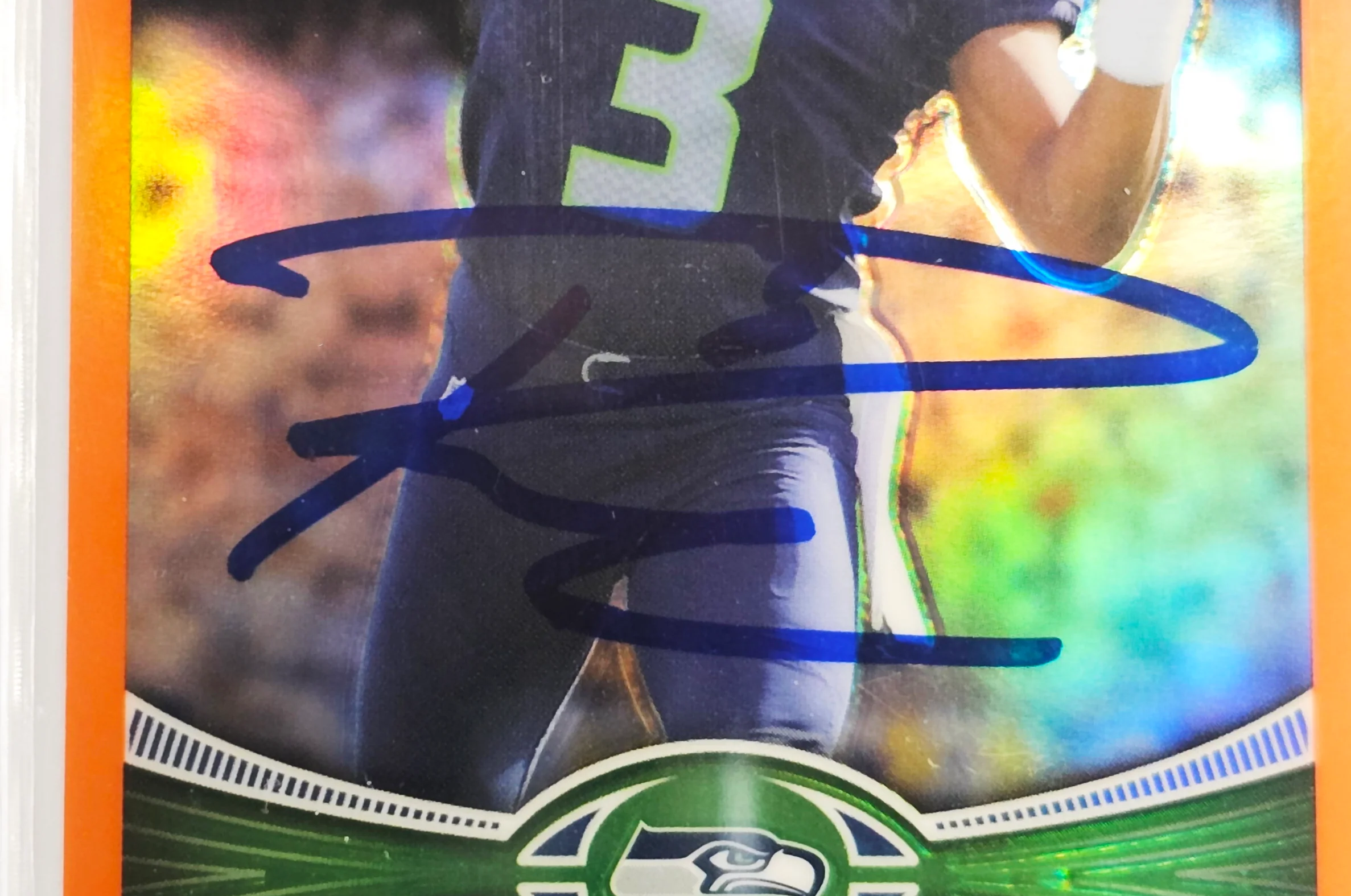 Russell Wilson Autographed 2012 Topps Chrome Orange Refractor Rookie Card #40 Seattle Seahawks BGS 9 Auto Grade Gem Mint 10 Beckett BAS #15530059 - Image 2