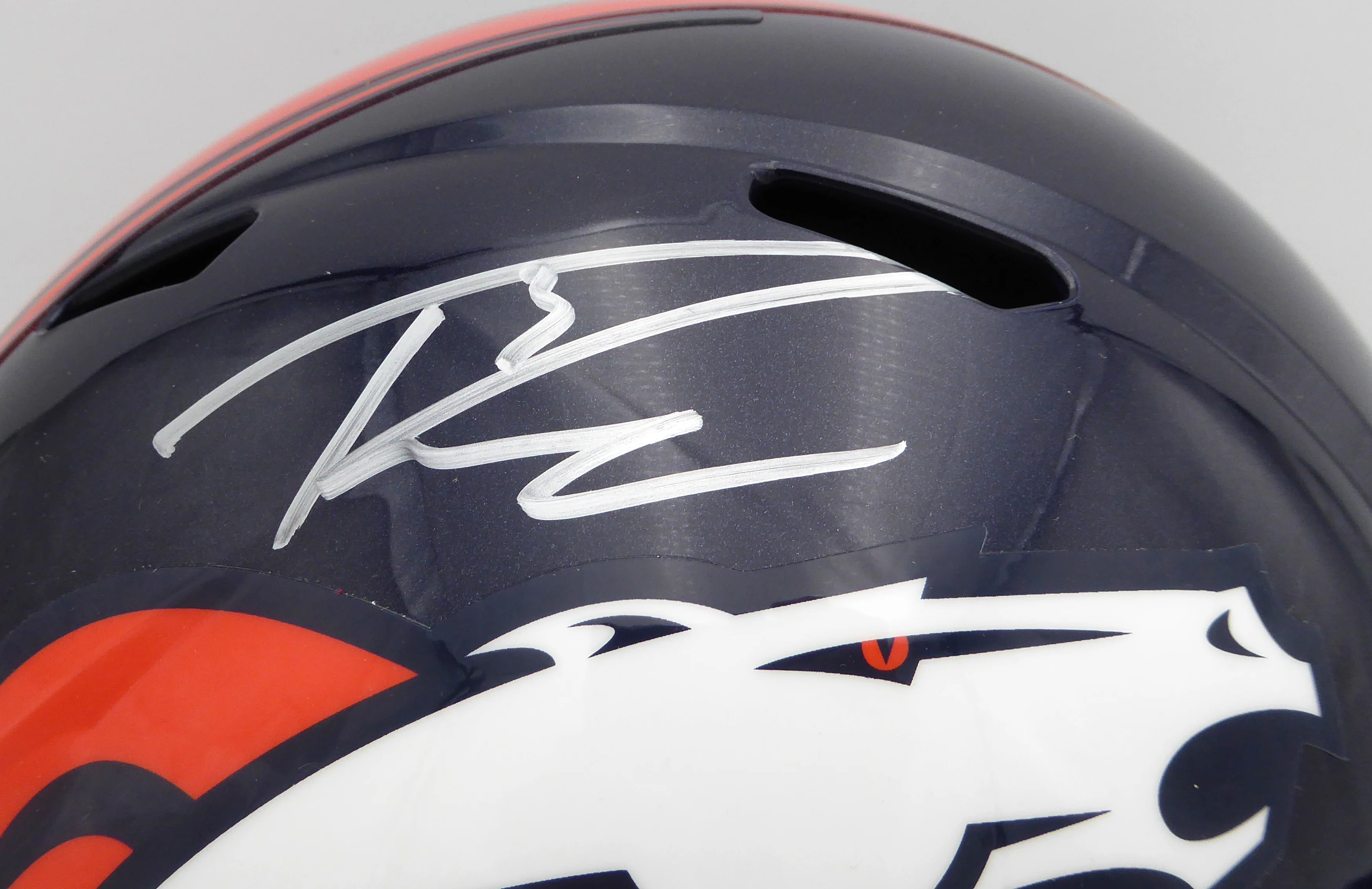 Russell Wilson Autographed Blue Full Size Replica Helmet Denver Broncos Fanatics Holo #DQ16478452 - Image 2