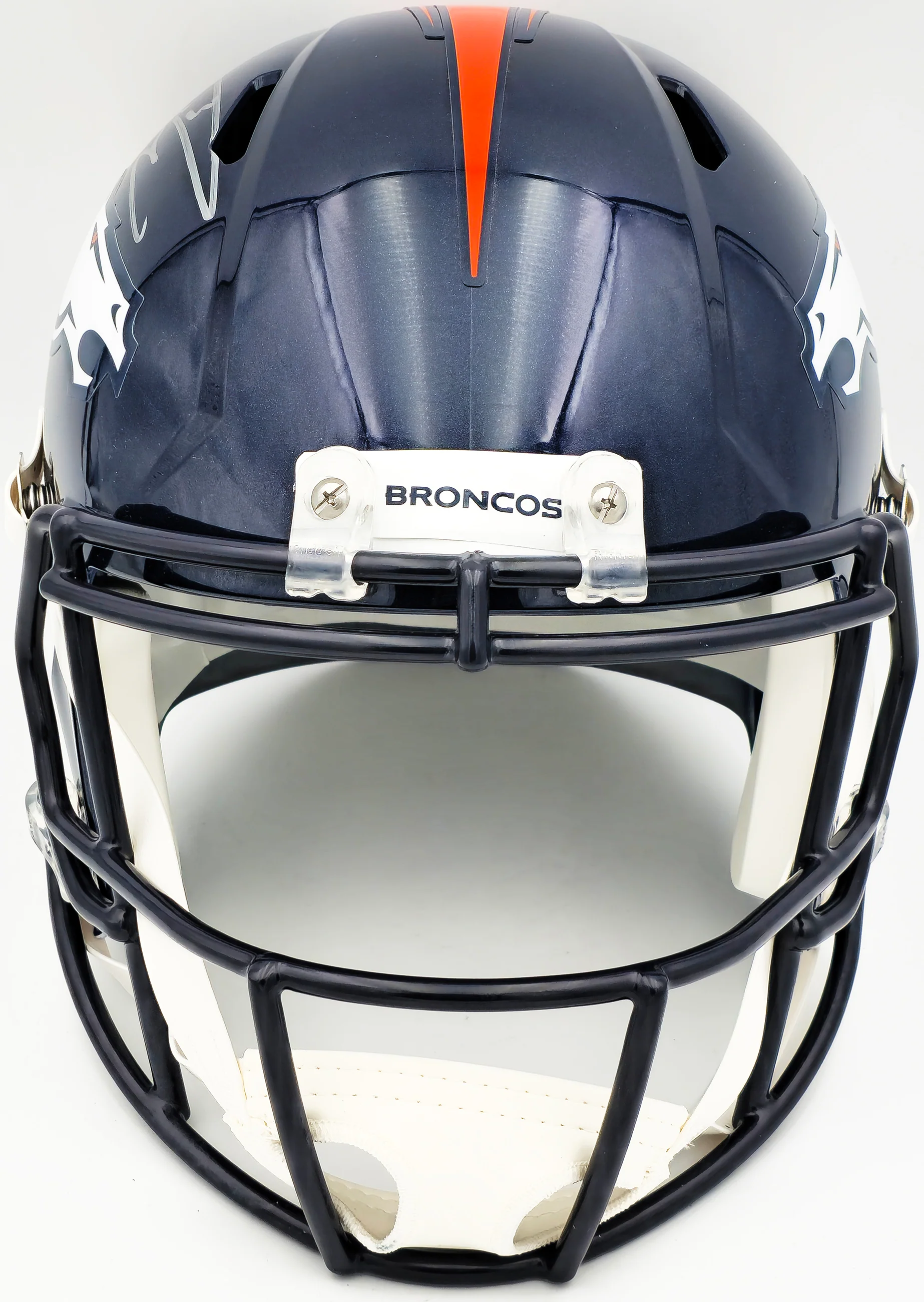 Russell Wilson Autographed Denver Broncos Blue Full Size Replica Speed Helmet Fanatics Holo Stock #227939 - Image 3