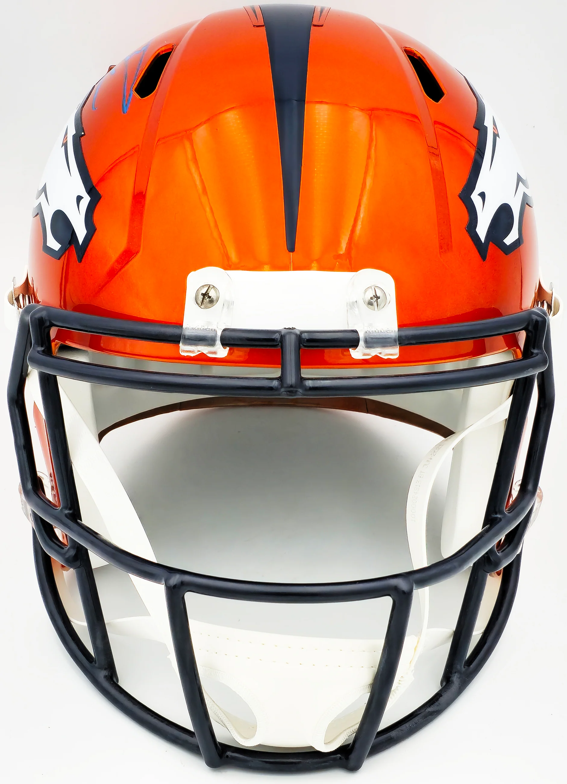 Russell Wilson Autographed Denver Broncos Flash Orange Full Size Replica Speed Helmet Fanatics Holo Stock #227938 - Image 3