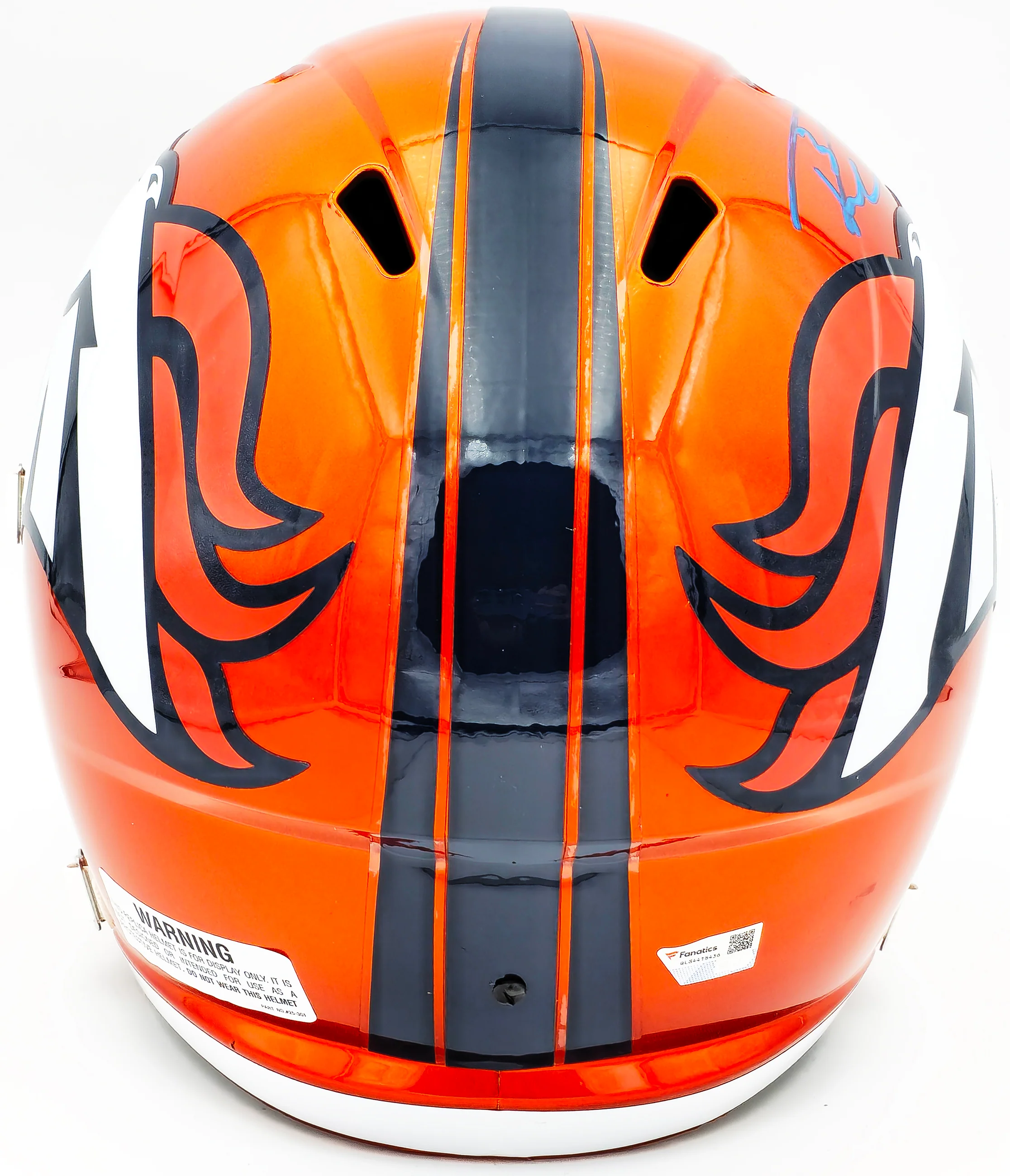 Russell Wilson Autographed Denver Broncos Flash Orange Full Size Replica Speed Helmet Fanatics Holo Stock #227938 - Image 4
