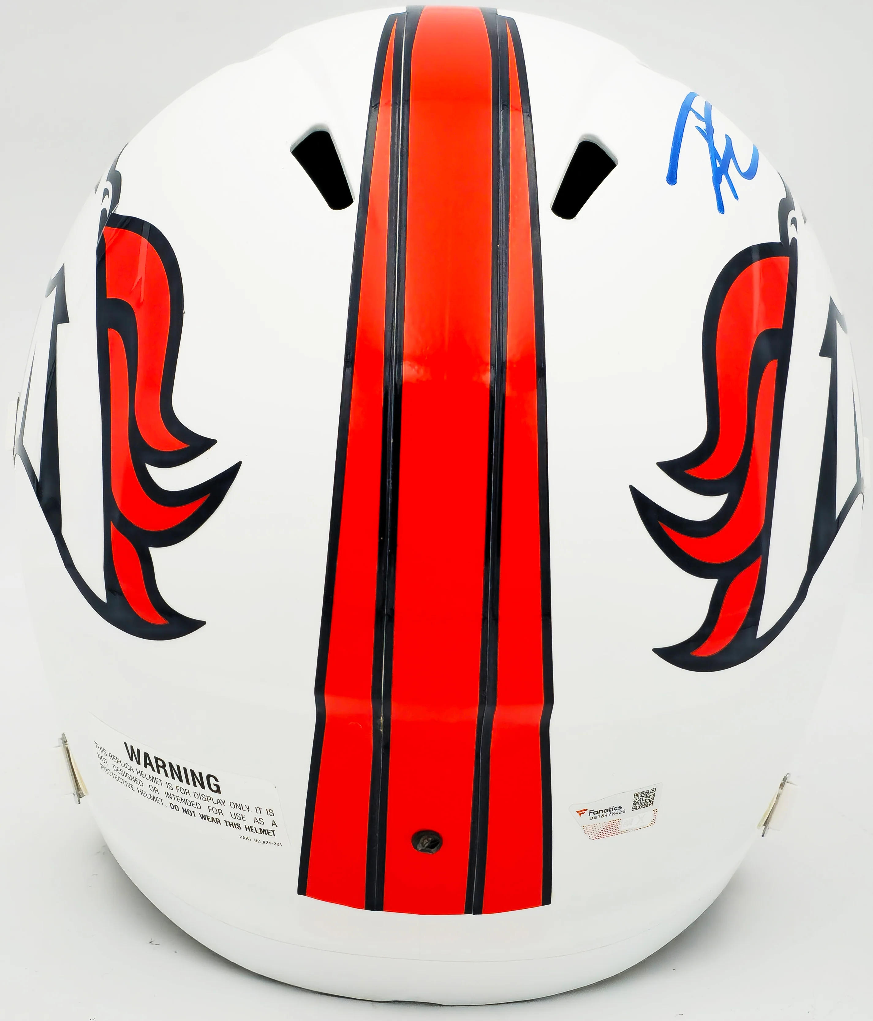 Russell Wilson Autographed Denver Broncos Flat Matte White Full Size Replica Speed Helmet Fanatics Holo Stock #227944 - Image 4
