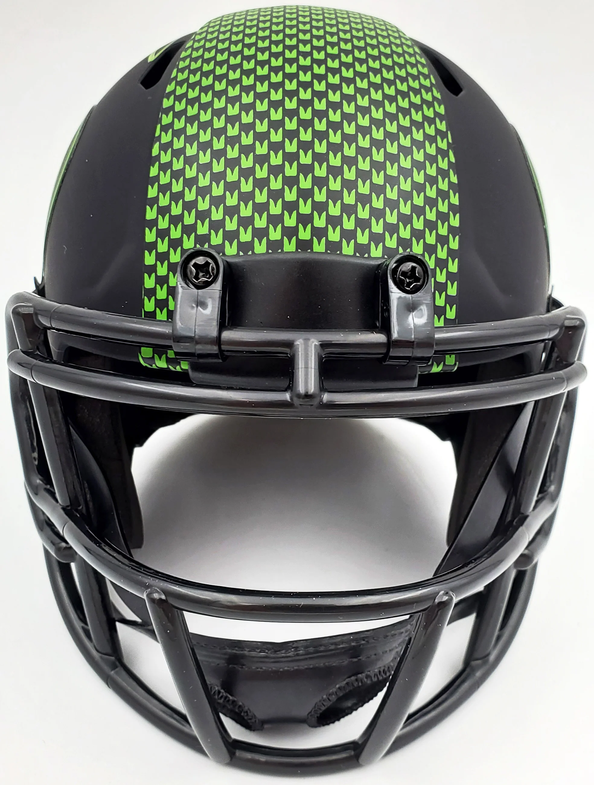 Russell Wilson Autographed Eclipse Black Seattle Seahawks Speed Mini Helmet In Green RW Holo Stock #178960 - Image 5