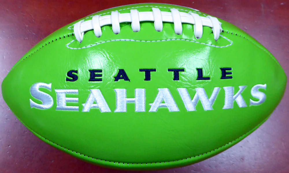 Russell Wilson Autographed Green Logo Football Seattle Seahawks RW Holo Stock #113614 - Image 3