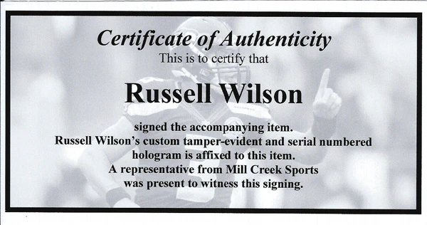 Russell Wilson Autographed Green Logo Football Seattle Seahawks RW Holo Stock #113614 - Image 5