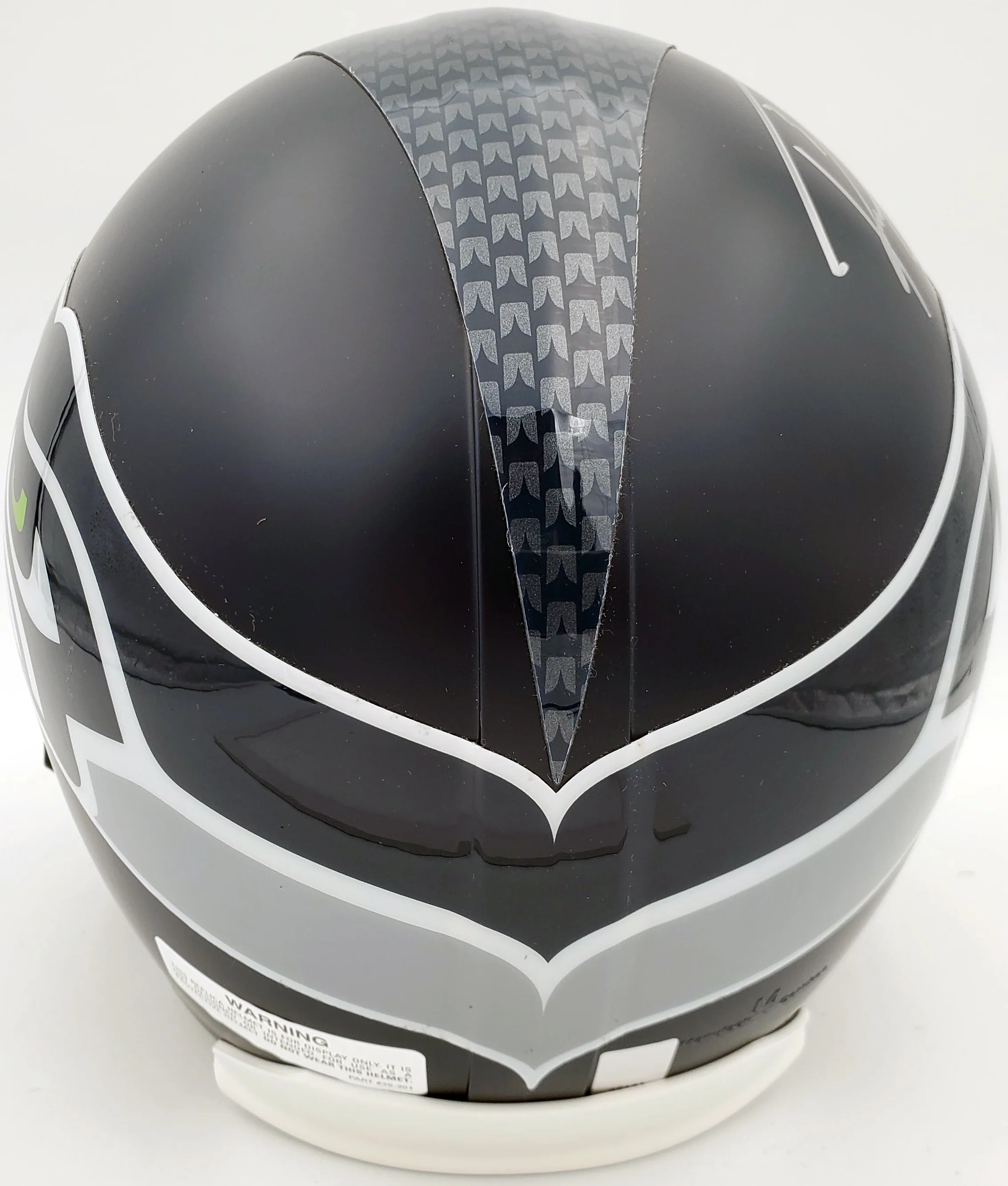 Russell Wilson Autographed Seattle Seahawks Full Size Replica Helmet In Silver RW Holo Stock #74632 - Image 3