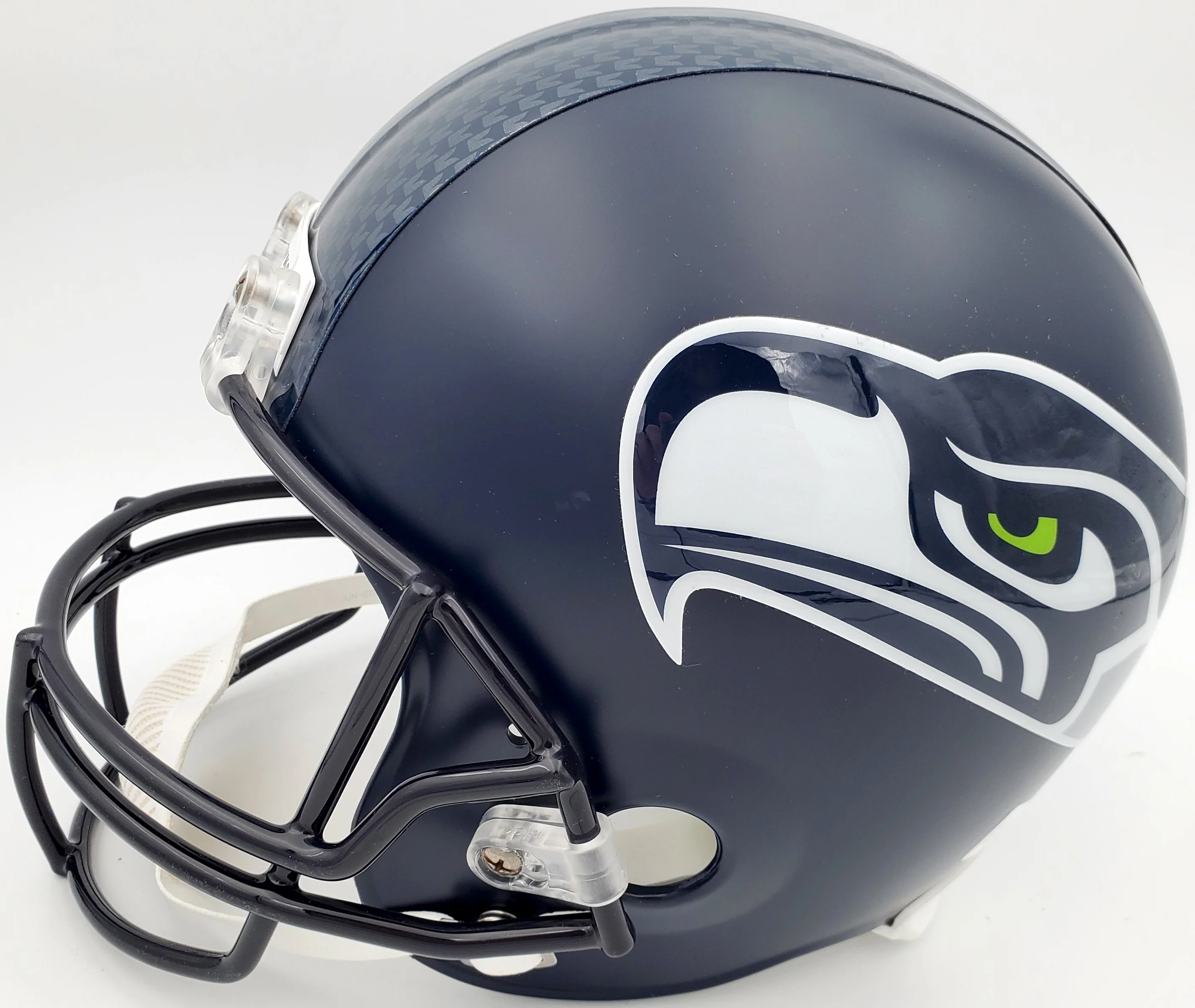 Russell Wilson Autographed Seattle Seahawks Full Size Replica Helmet In Silver RW Holo Stock #74632 - Image 4