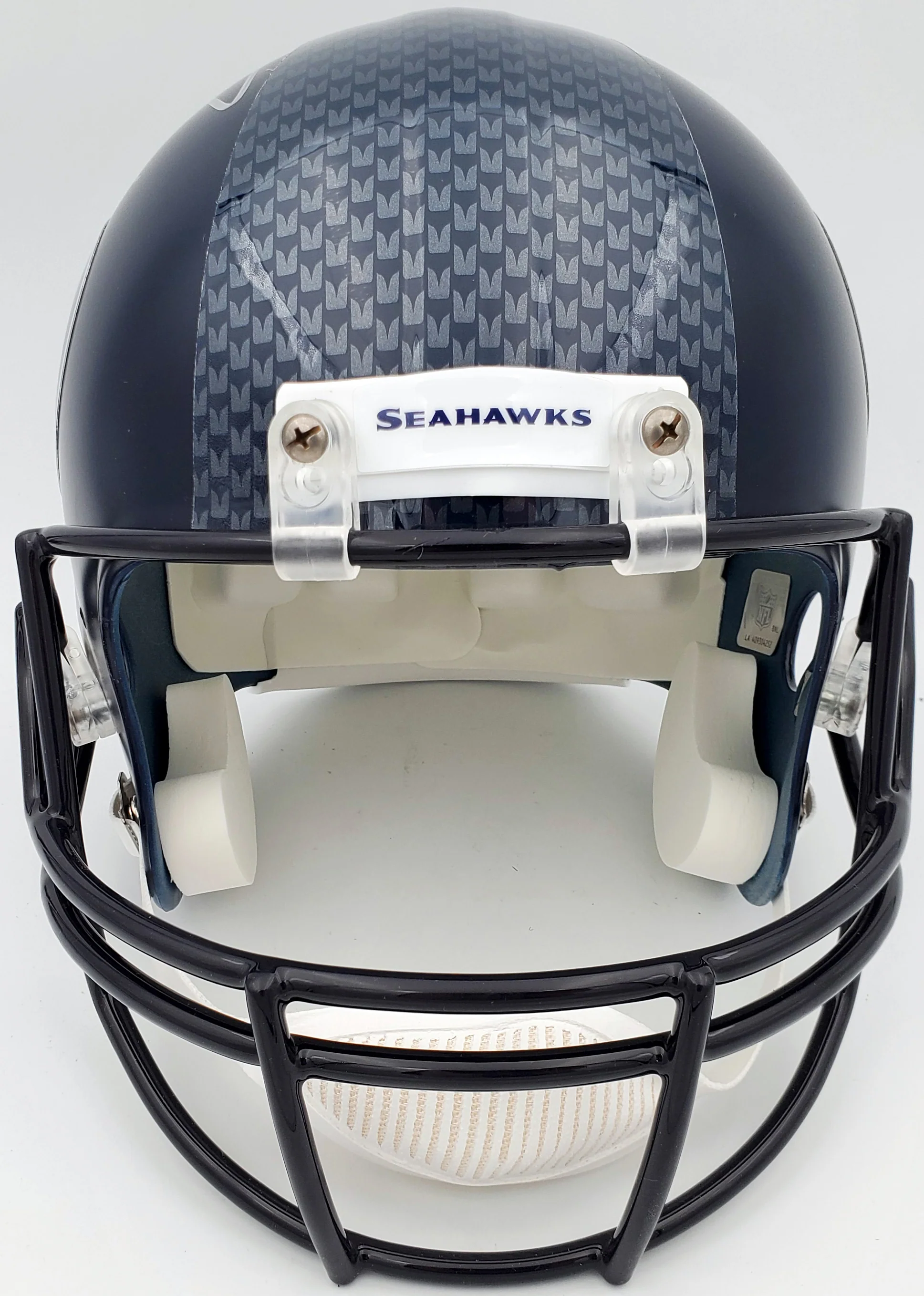 Russell Wilson Autographed Seattle Seahawks Full Size Replica Helmet In Silver RW Holo Stock #74632 - Image 5