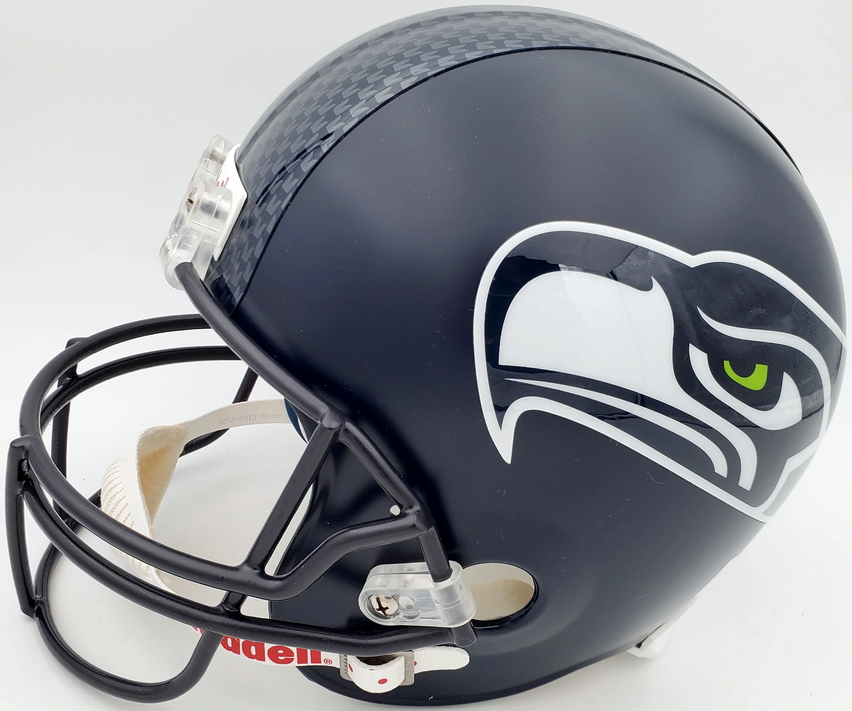 Russell Wilson Autographed Seattle Seahawks Full Size Replica Helmet "SB XLVIII Champs" In Silver RW Holo Stock #72373 - Image 4