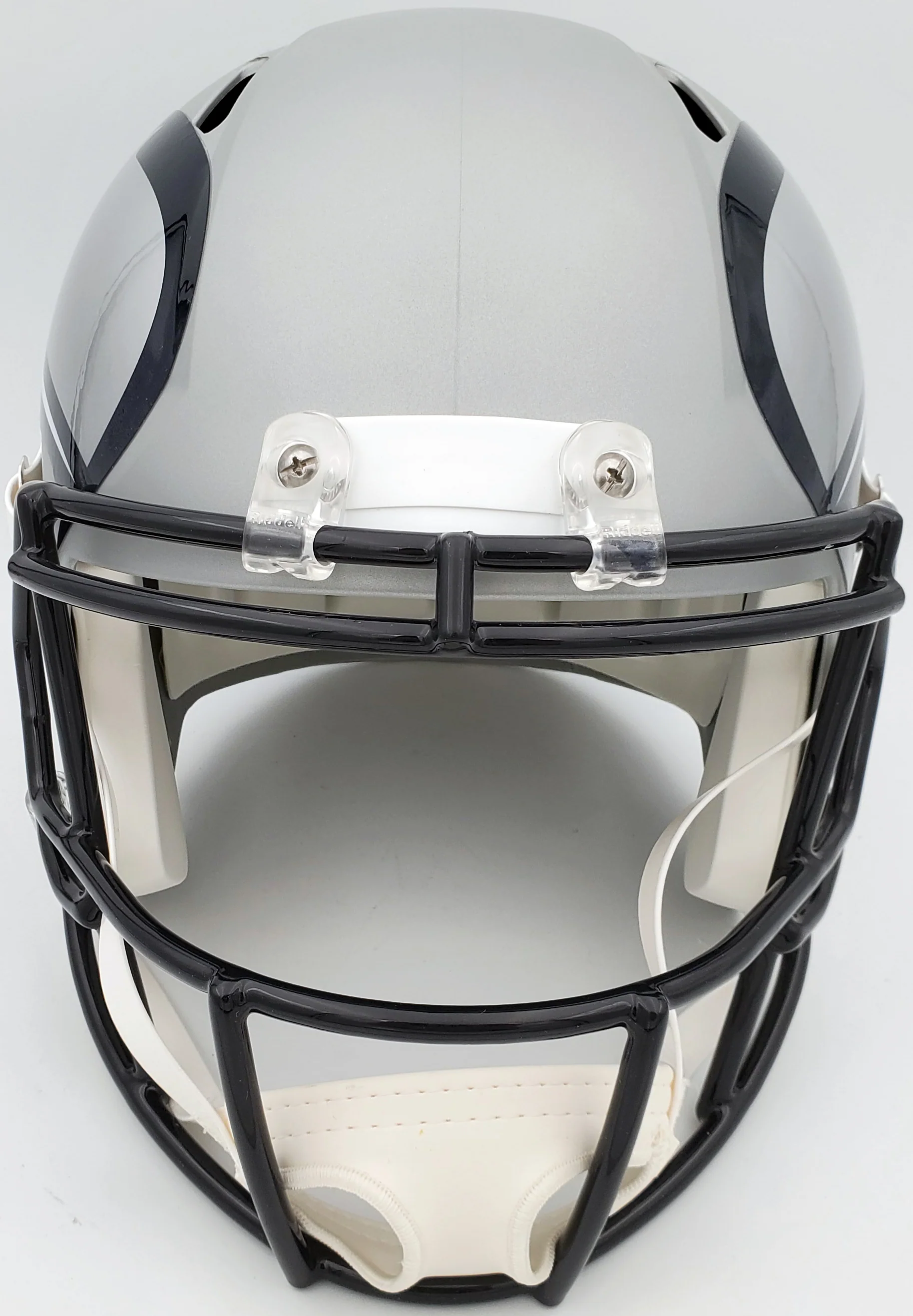 Russell Wilson Autographed Seattle Seahawks Gray AMP Full Size Speed Replica Helmet In Blue RW Holo Stock #159113 - Image 5