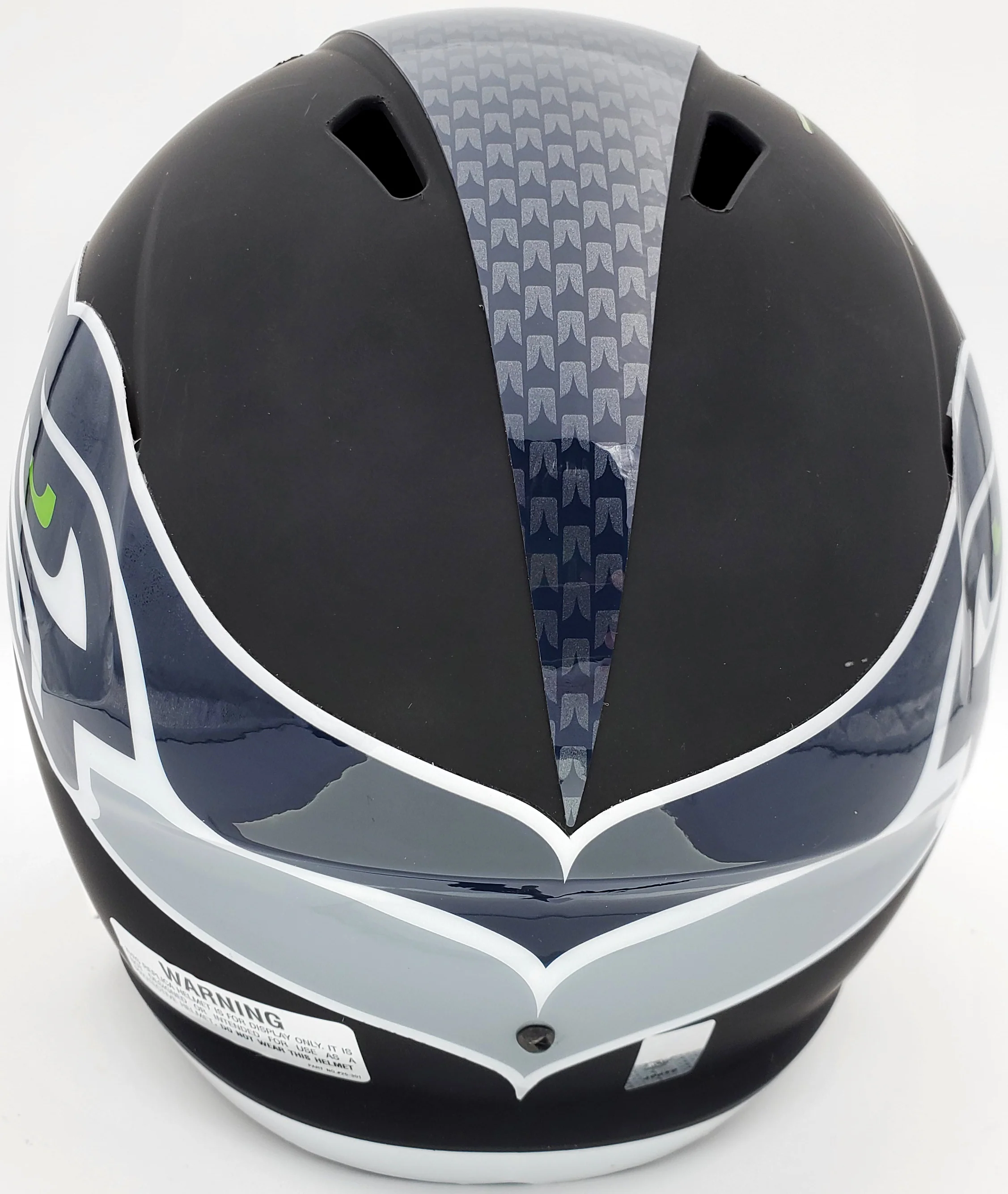Russell Wilson Autographed Seattle Seahawks Matte Black Speed Full Size Replica Helmet In Green RW Holo Stock #145844 - Image 3
