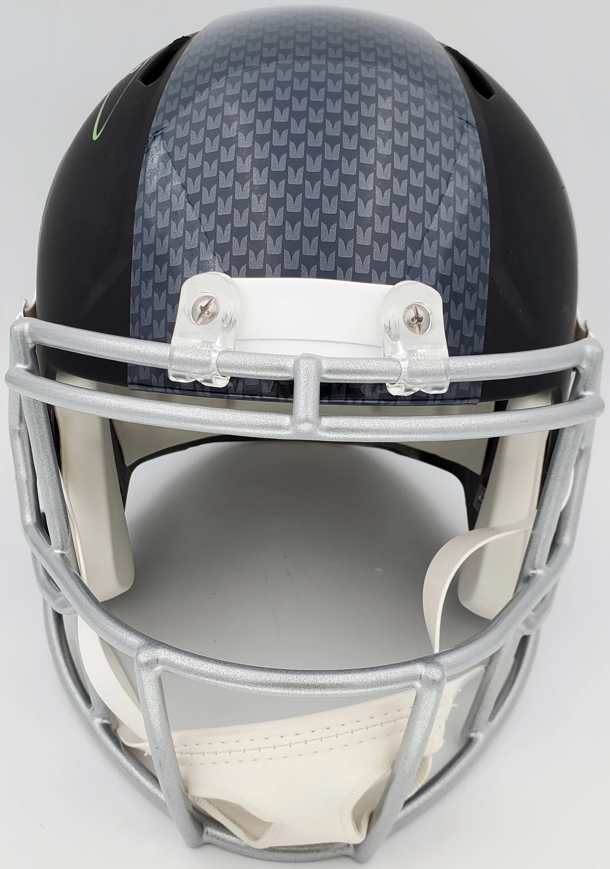 Russell Wilson Autographed Seattle Seahawks Matte Black Speed Full Size Replica Helmet In Green RW Holo Stock #145844 - Image 5