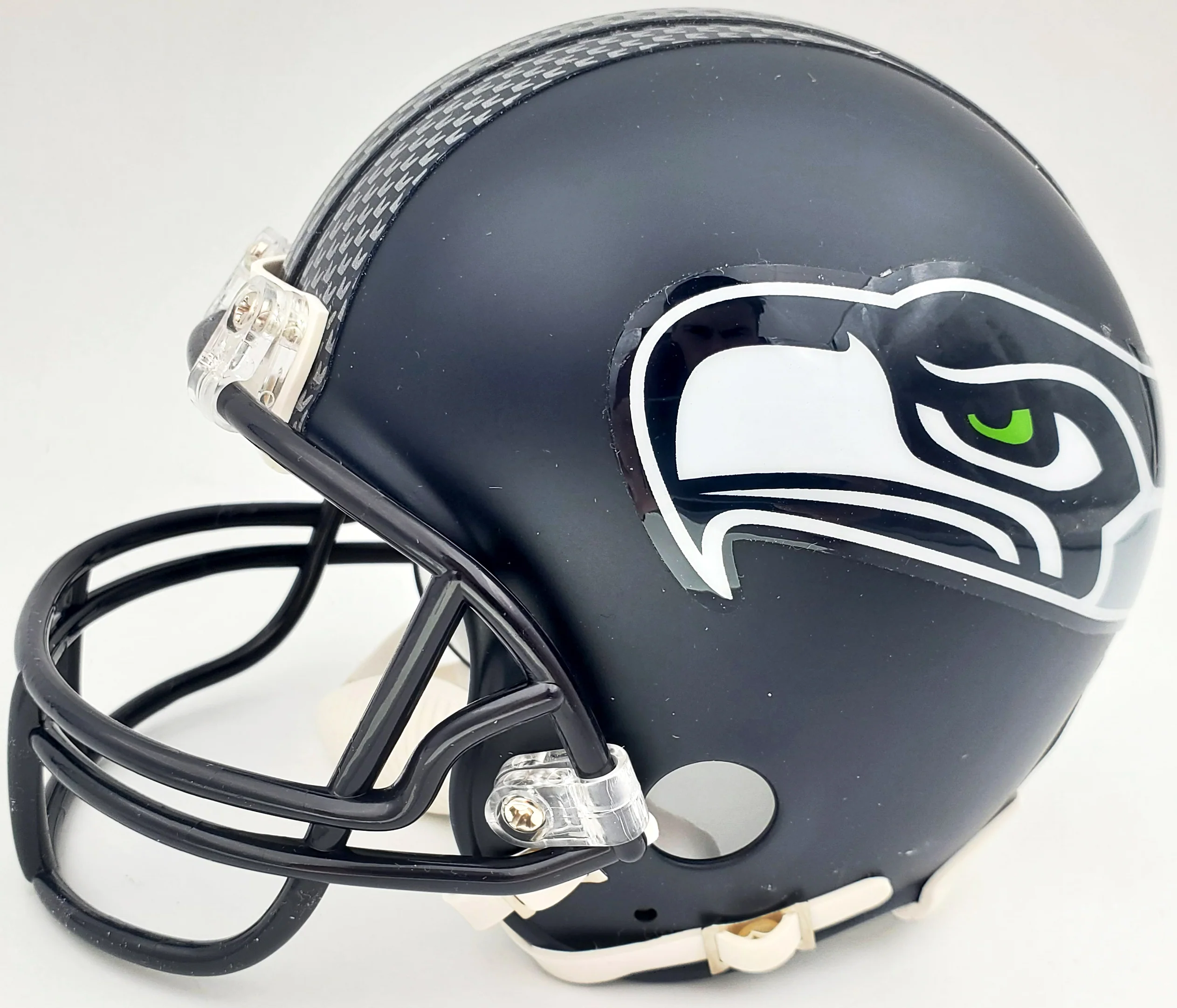 Russell Wilson Autographed Seattle Seahawks Mini Helmet In Silver RW Holo Stock #71469 - Image 4