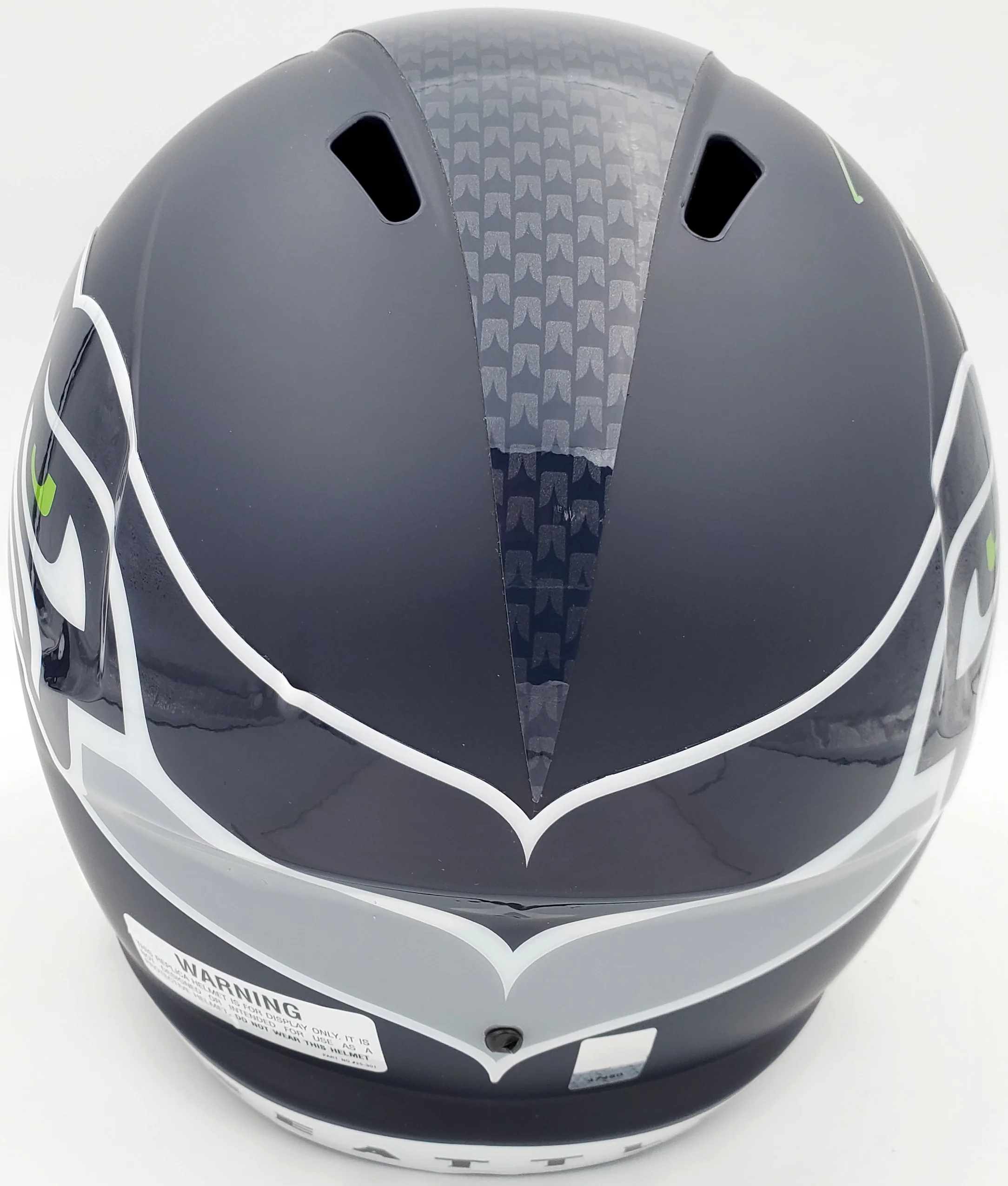 Russell Wilson Autographed Seattle Seahawks Full Size Replica Speed Helmet In Green RW Holo Stock #94105 - Image 3