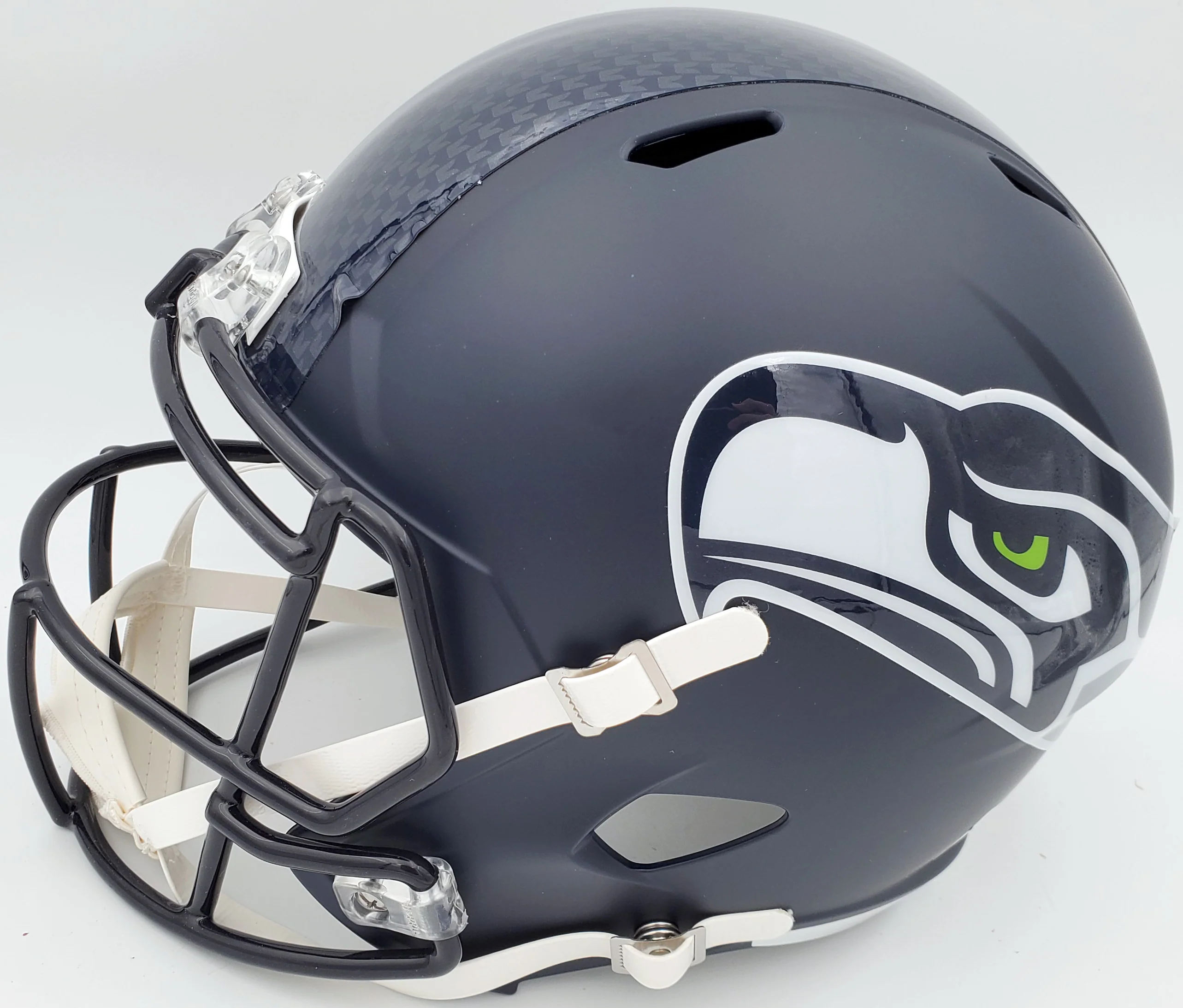 Russell Wilson Autographed Seattle Seahawks Full Size Replica Speed Helmet In Green RW Holo Stock #94105 - Image 4