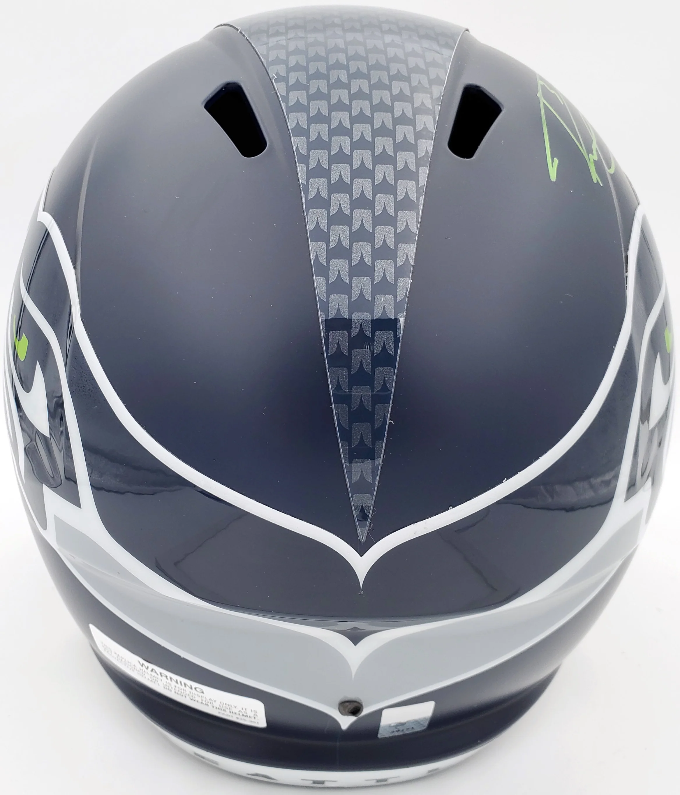 Russell Wilson Autographed Seattle Seahawks Full Size Replica Speed Helmet "SB XLVIII Champs" In Green RW Holo Stock #94267 - Image 4