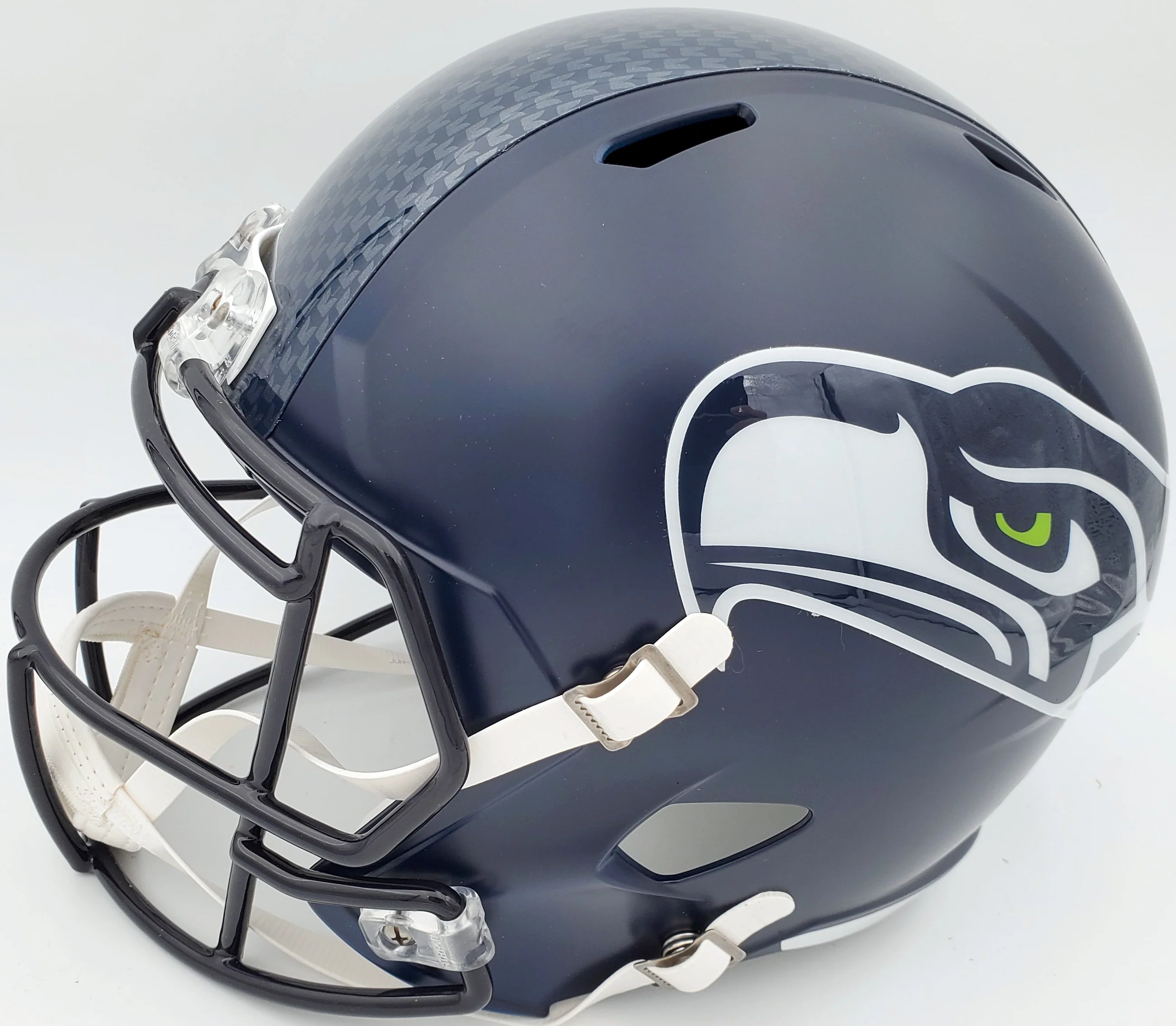 Russell Wilson Autographed Seattle Seahawks Full Size Replica Speed Helmet "SB XLVIII Champs" In Green RW Holo Stock #94267 - Image 5