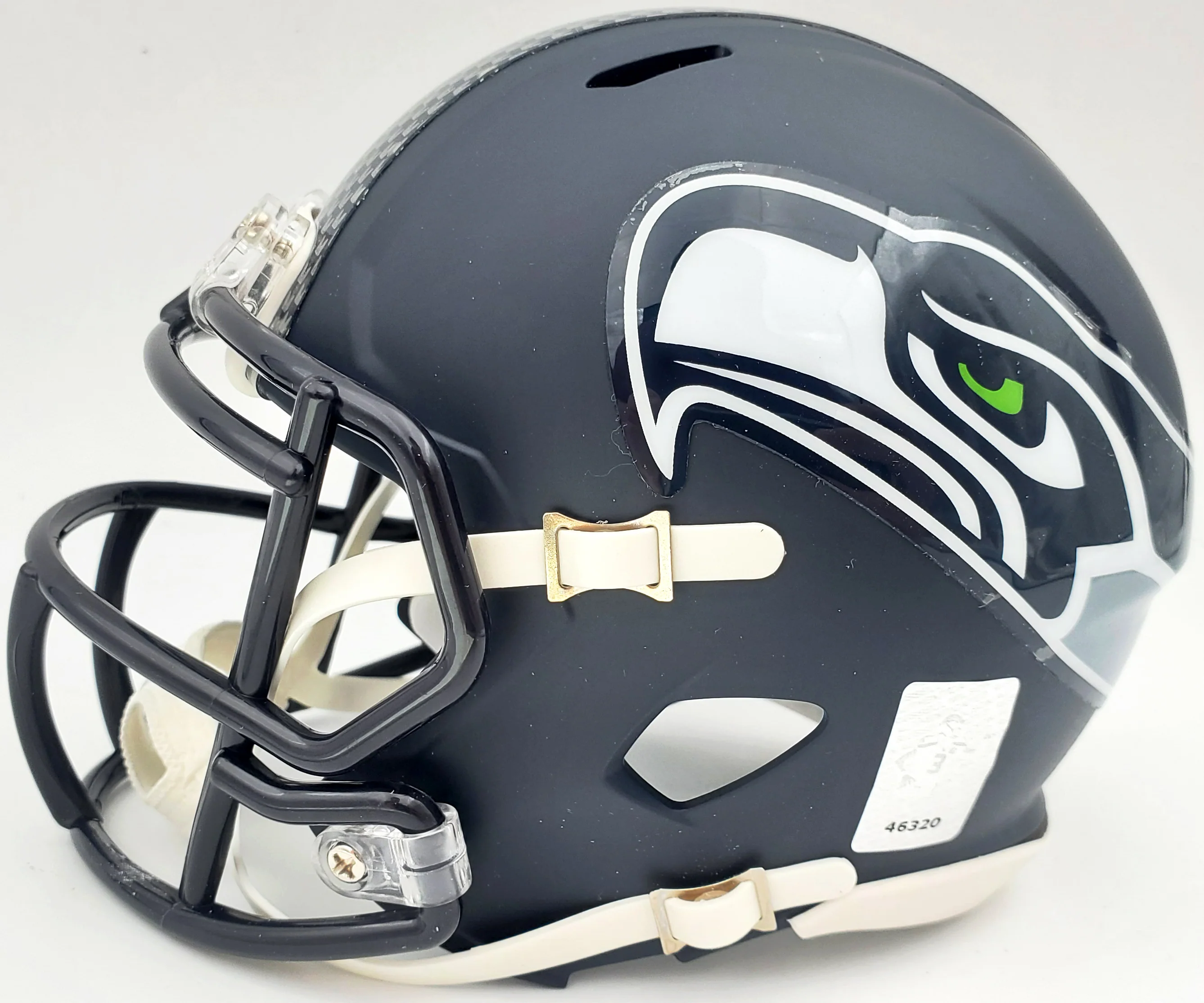 Russell Wilson Autographed Seattle Seahawks Speed Mini Helmet In Silver RW Holo Stock #71468 - Image 4