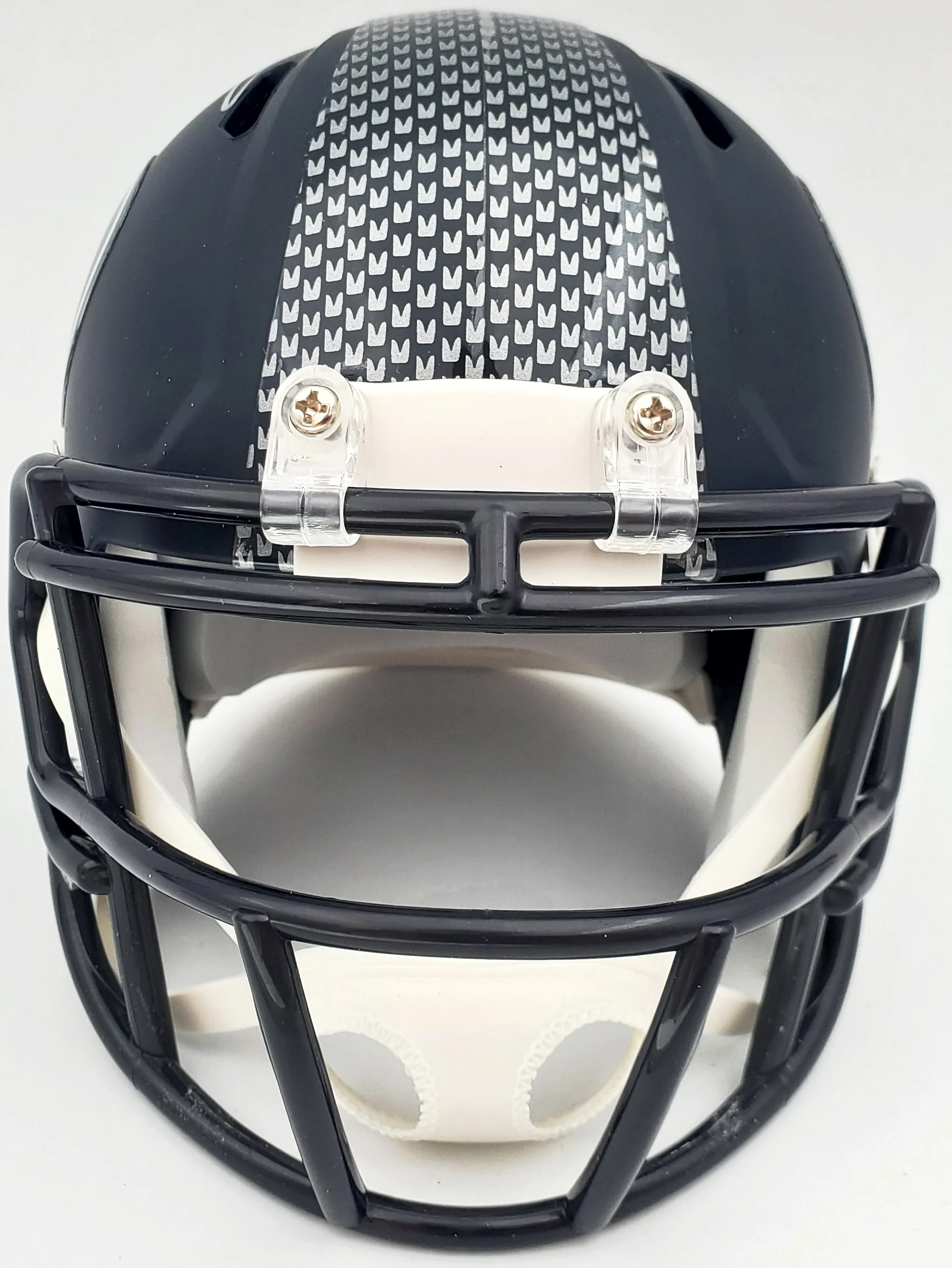 Russell Wilson Autographed Seattle Seahawks Speed Mini Helmet In Silver RW Holo Stock #71468 - Image 5