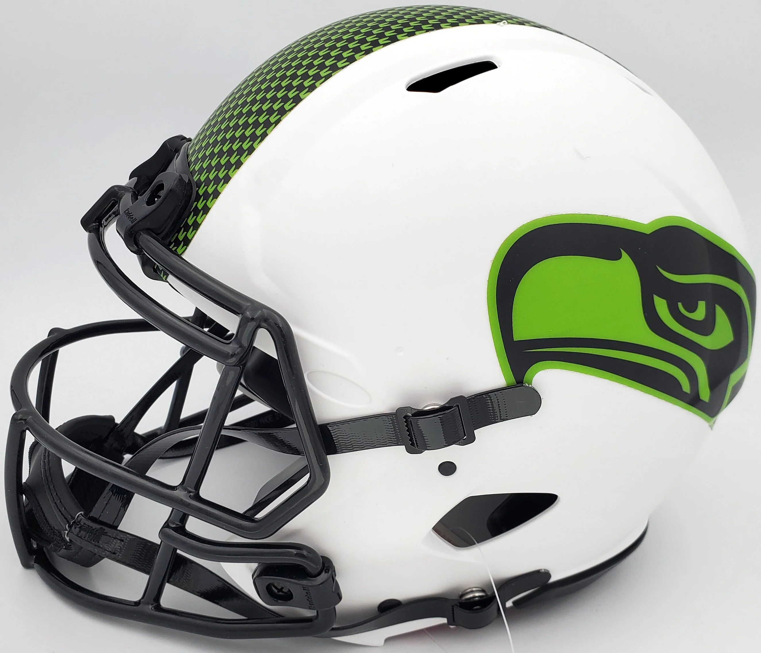 Russell Wilson Autographed Seattle Seahawks White Lunar Eclipse Full Size Authentic Speed Helmet RW Holo & Beckett BAS Stock #194030 - Image 4