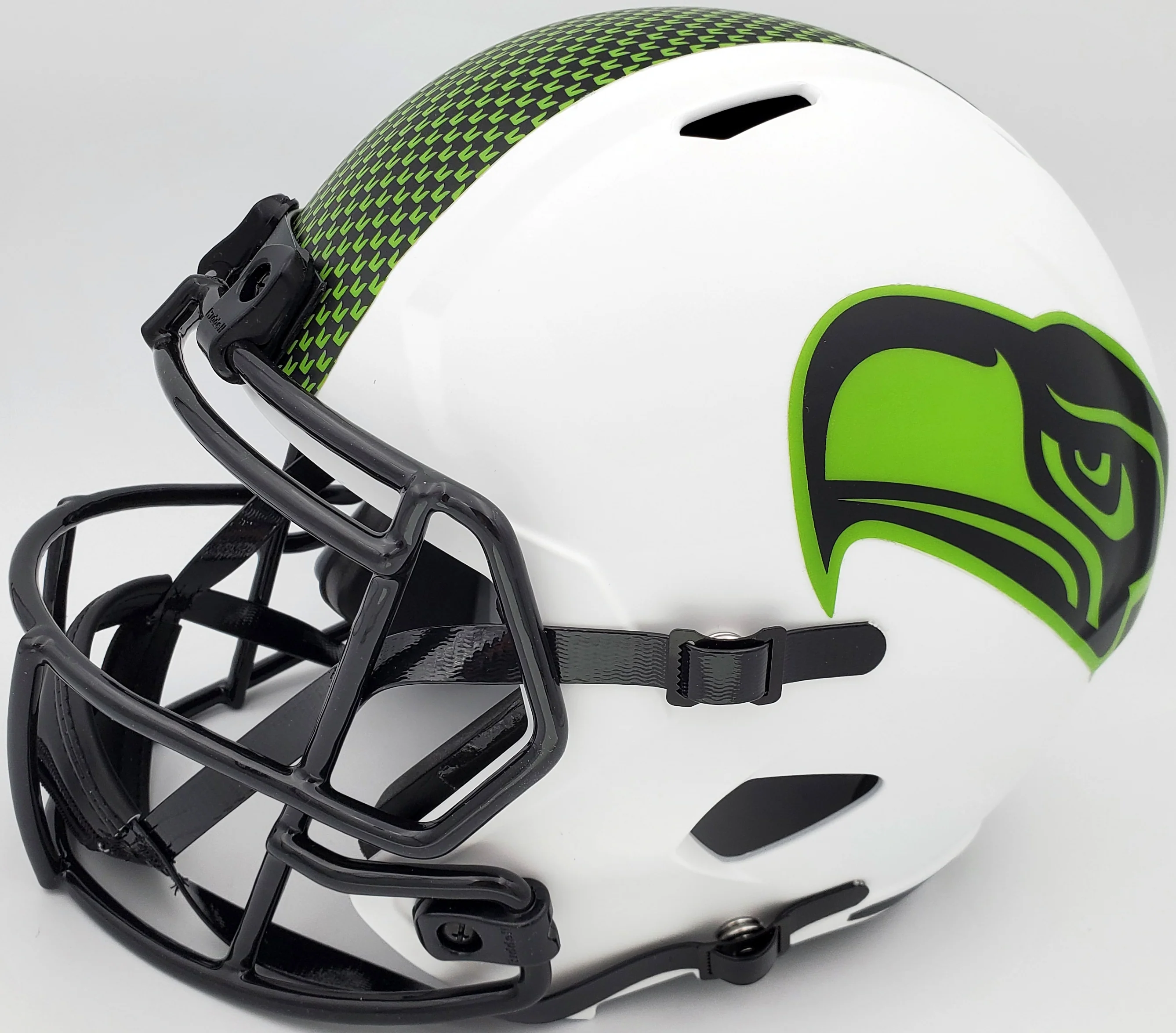 Russell Wilson Autographed Seattle Seahawks White Lunar Eclipse Full Size Speed Replica Helmet RW Holo & Beckett BAS Stock #194002 - Image 5
