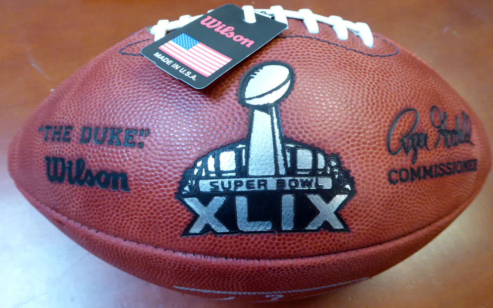 Russell Wilson Autographed Super Bowl XLIX Leather Football Seattle Seahawks RW Holo Stock #105020 - Image 3