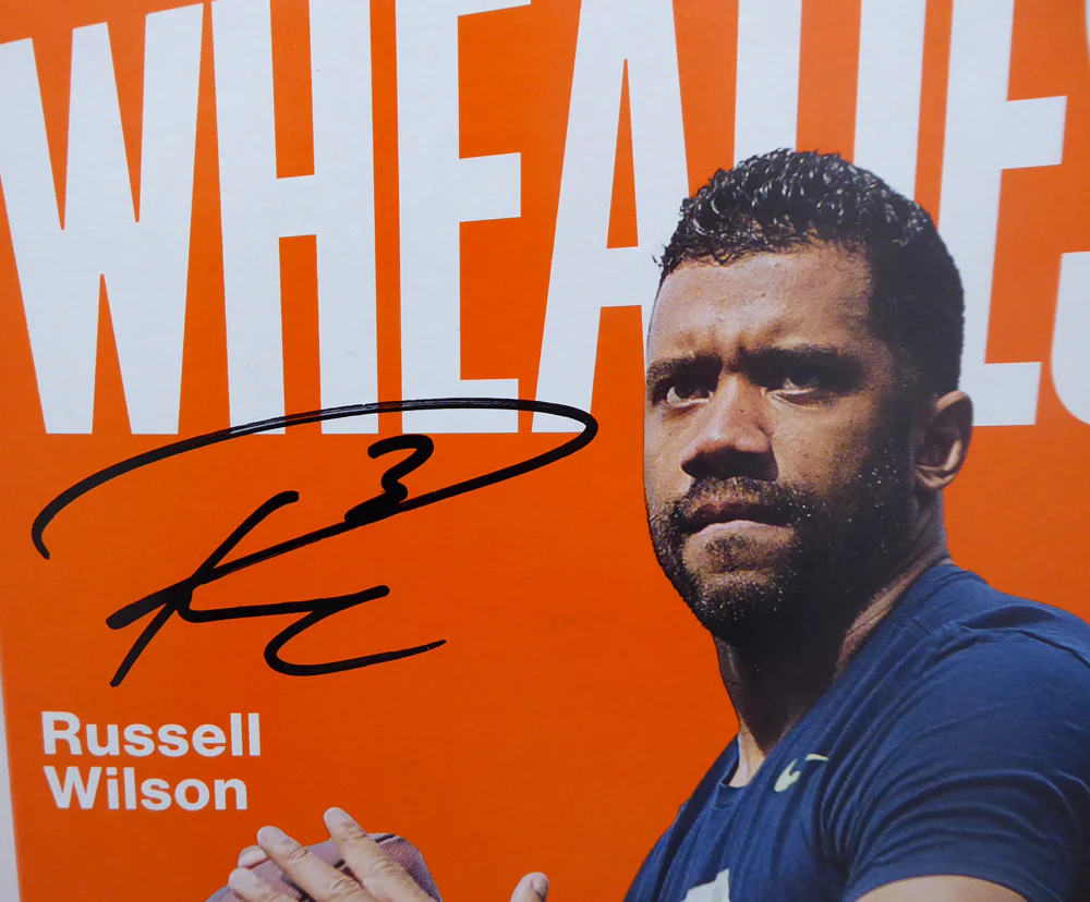 Russell Wilson Autographed Wheaties Box Seattle Seahawks RW Holo Stock #145847 - Image 2