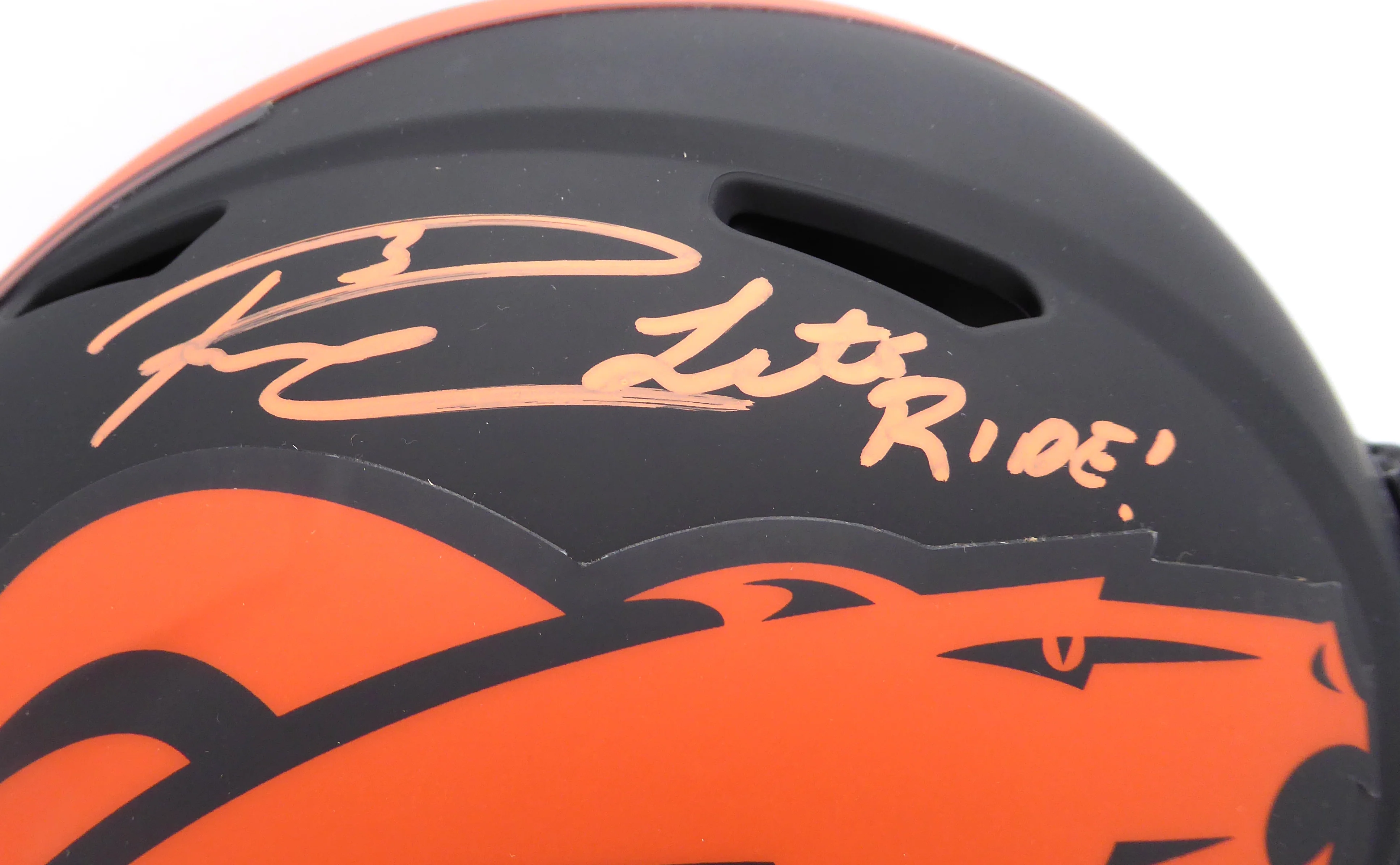 Russell Wilson & Jerry Jeudy Autographed Black Eclipse Full Size Authentic Helmet Denver Broncos "Let's Ride & Uncommon" LE #1/6 Fanatics Holo #QL84418428 - Image 2